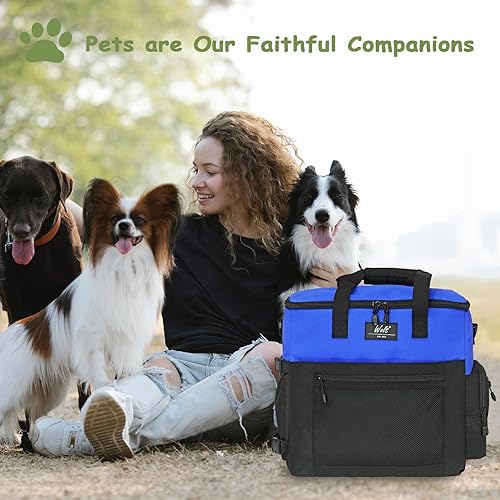 Miniatura 7 de WOLT  Kit de bolsa de viaje para mascotas para transportar perros y viajes, incluye 2 recipientes de comida + 2 cuencos plegables + 1 mantel