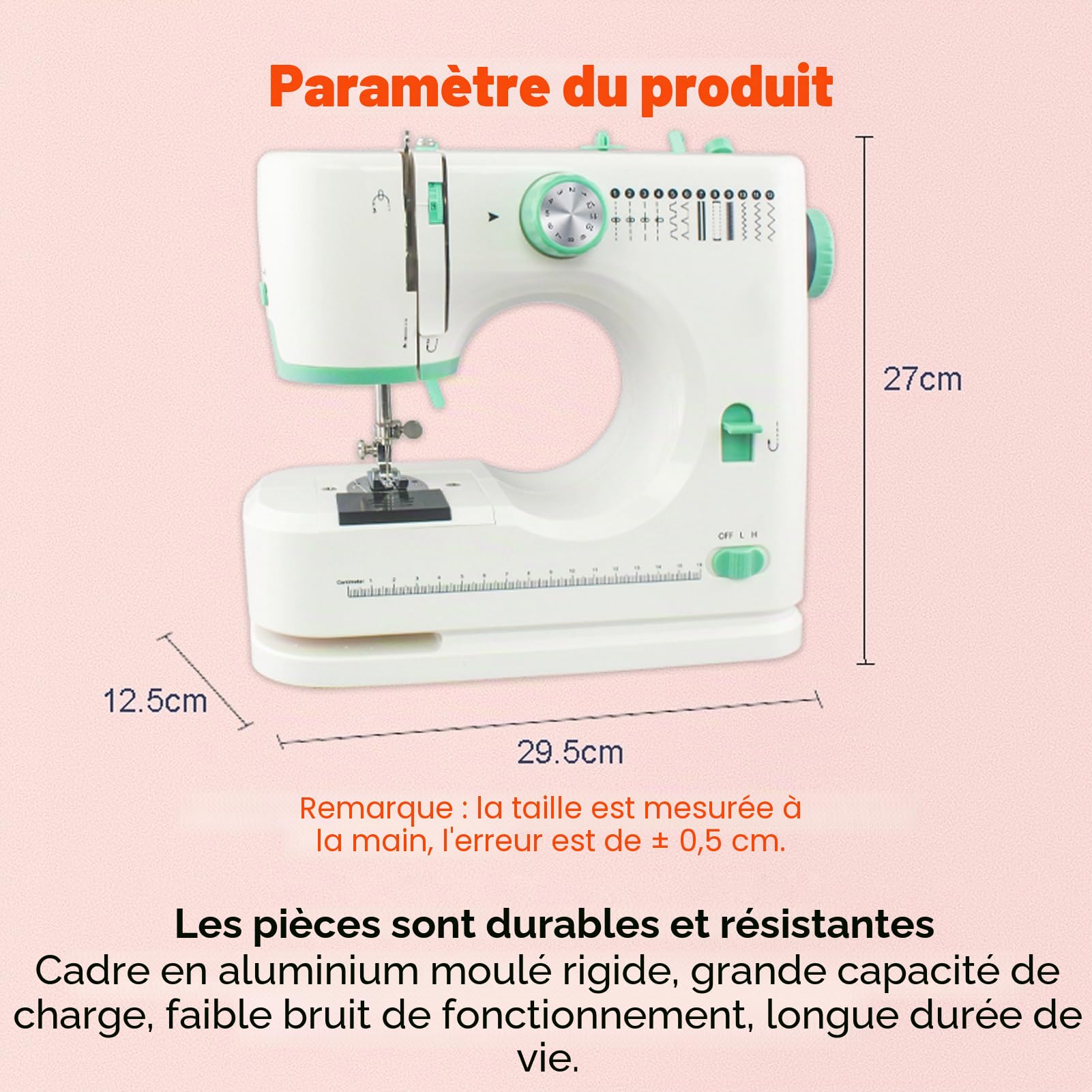 Machine à Coudre électrique pour Débutants, Machine À Coudre Automatique Électrique Avec Pédales, 12 Points Différents, Couture Automatique(Machine à Coudre + Accessoires de Couture)
