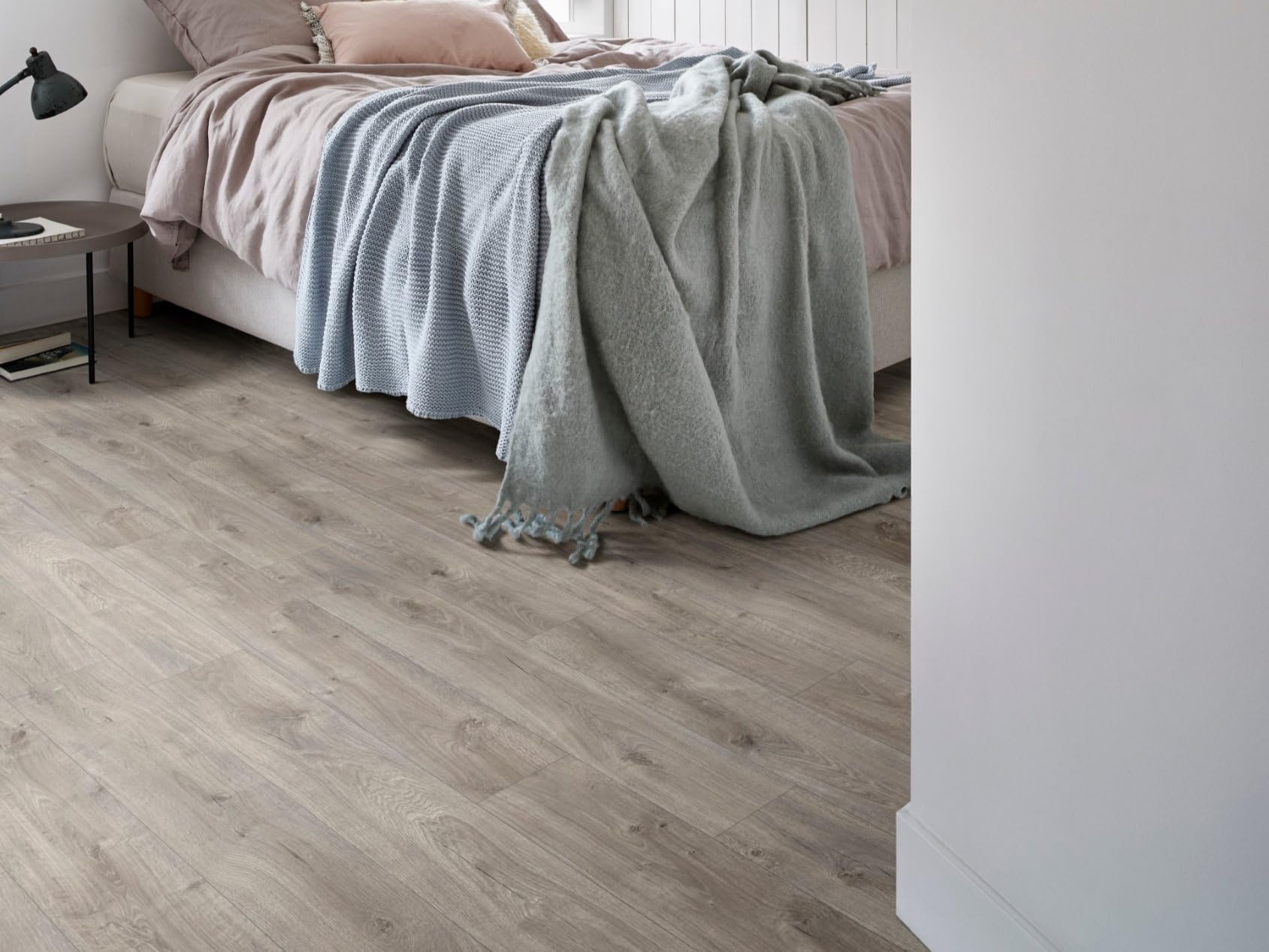 Revêtement de sol PVC Sol vinyle en bois massif, Découpe (4m de large / 4m de long)