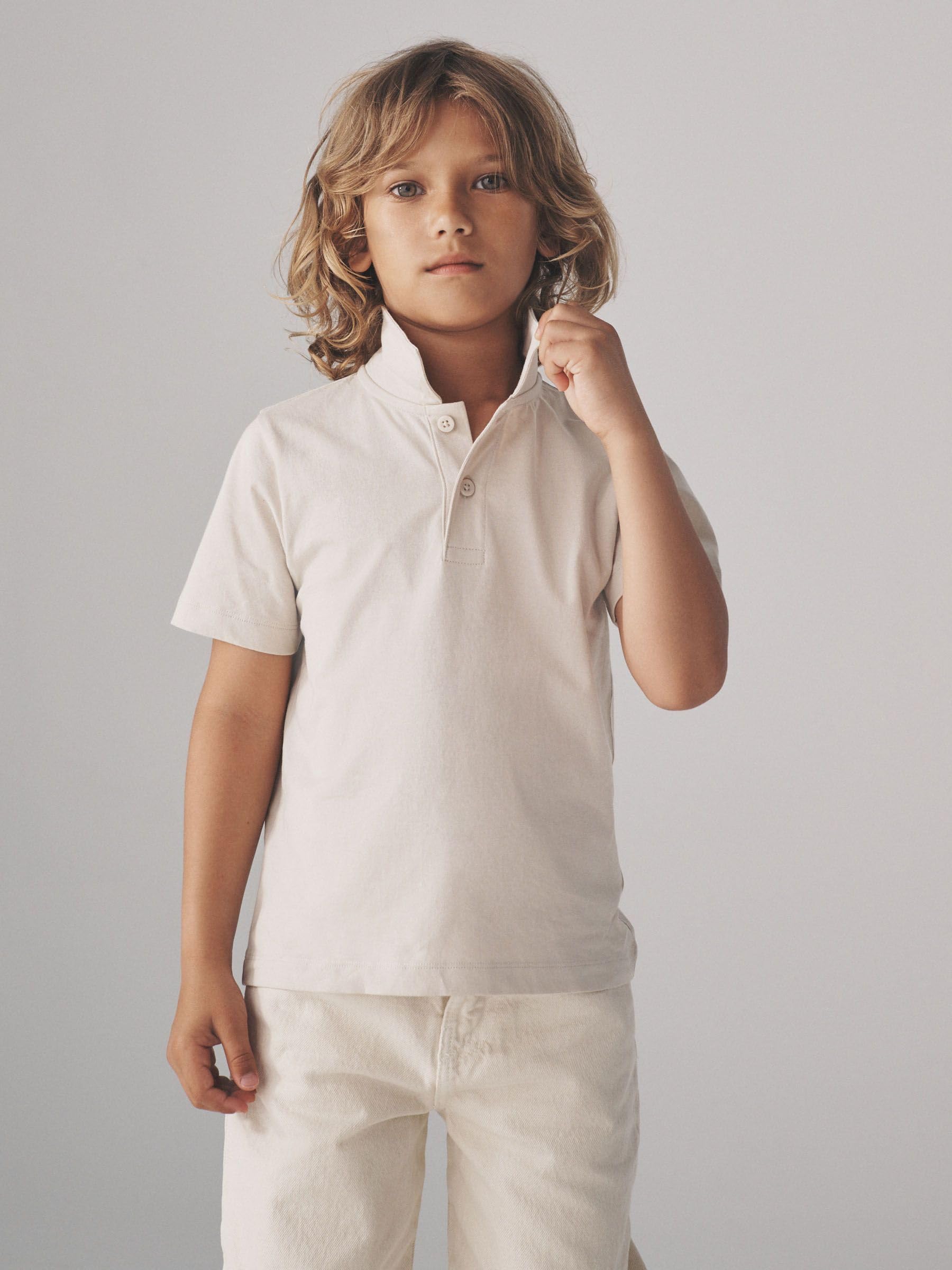 THE SET Niños Pack de 4 Polos de Punto de Rayas de Manga Corta