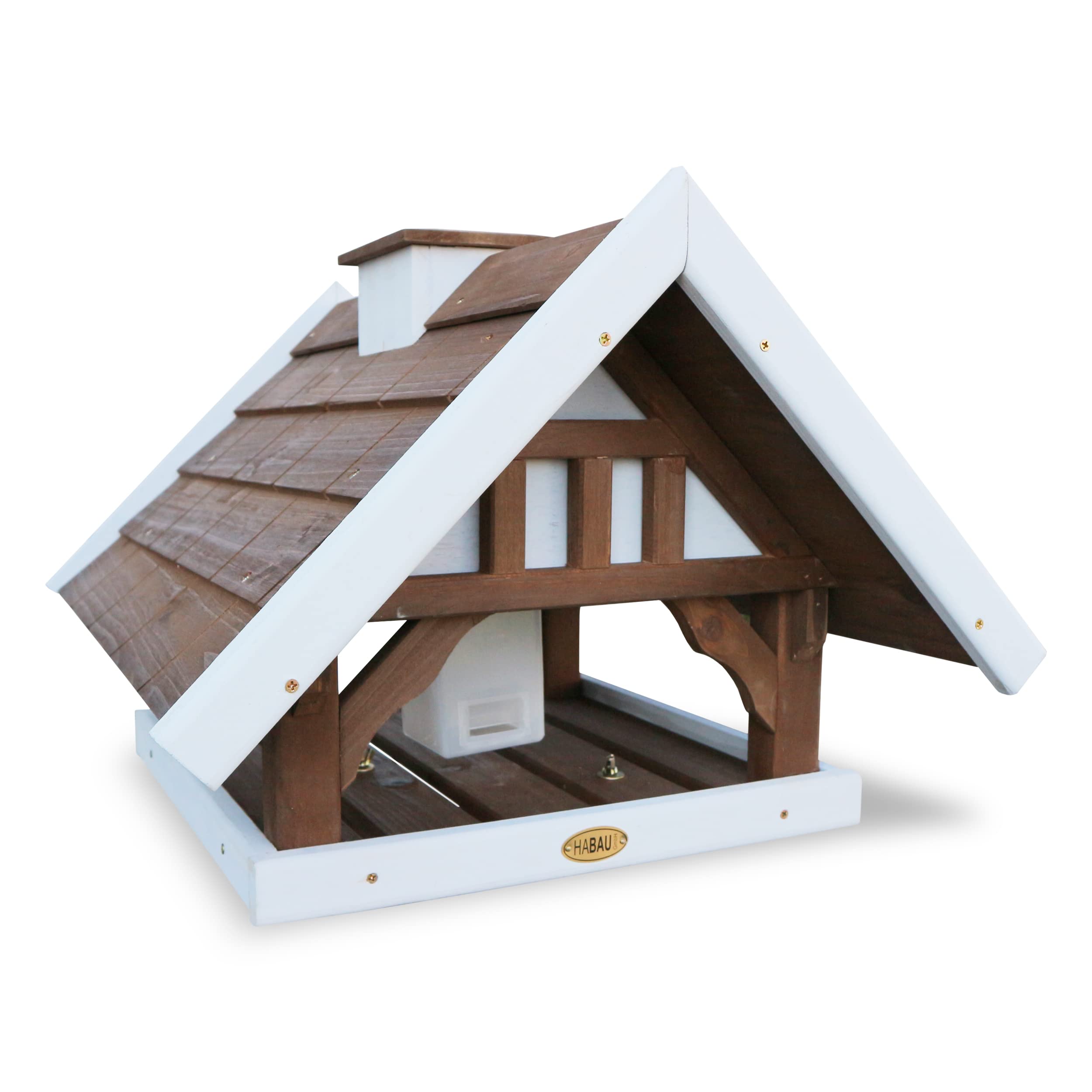 HABAU Vogelhaus Kanada 2", zerlegt, mit Futtersilo und Ständer, 55 x 48 x 37 cm