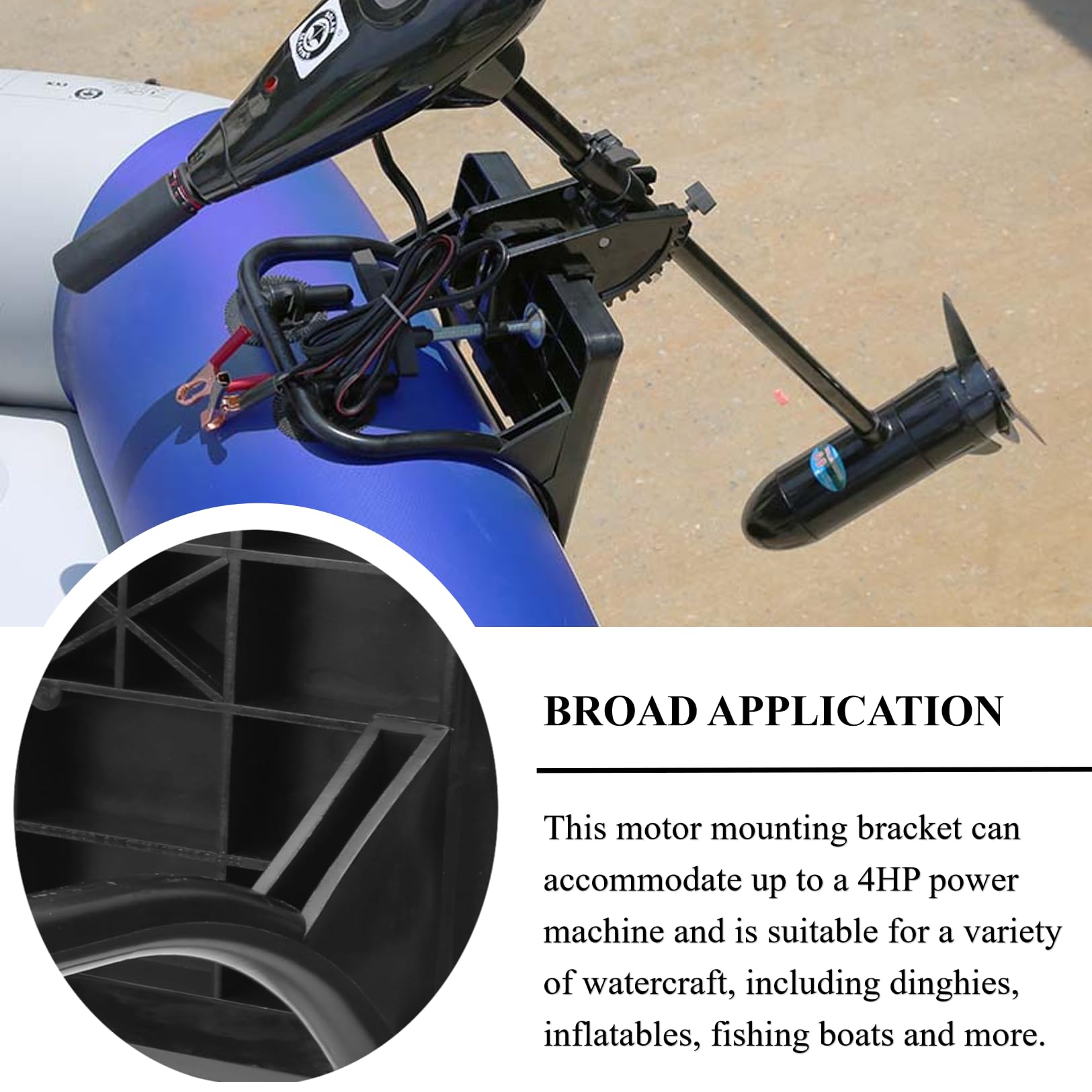 Schlauchboot Motorhalterung und Anglerkajak Motorhalterung für Schlauchboote und Fischerboote - Externe Universal Motorhalterung mit Installationszubehör