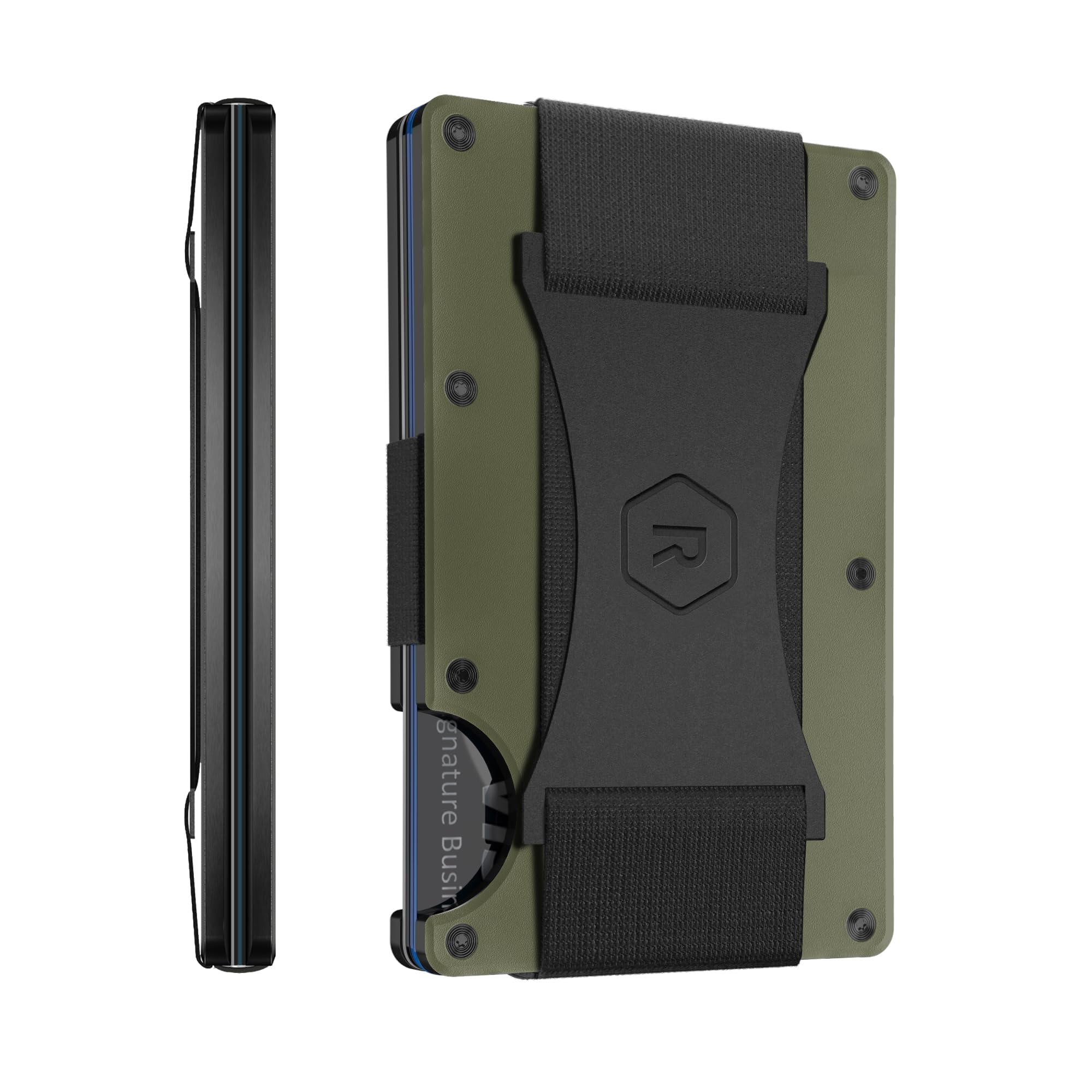 Ridge Wallet for Men - Slim Minimalist Compact Wallet and Card Holder, RFID Protected Front Pocket Wallets for Men with Integrated Cash Strap