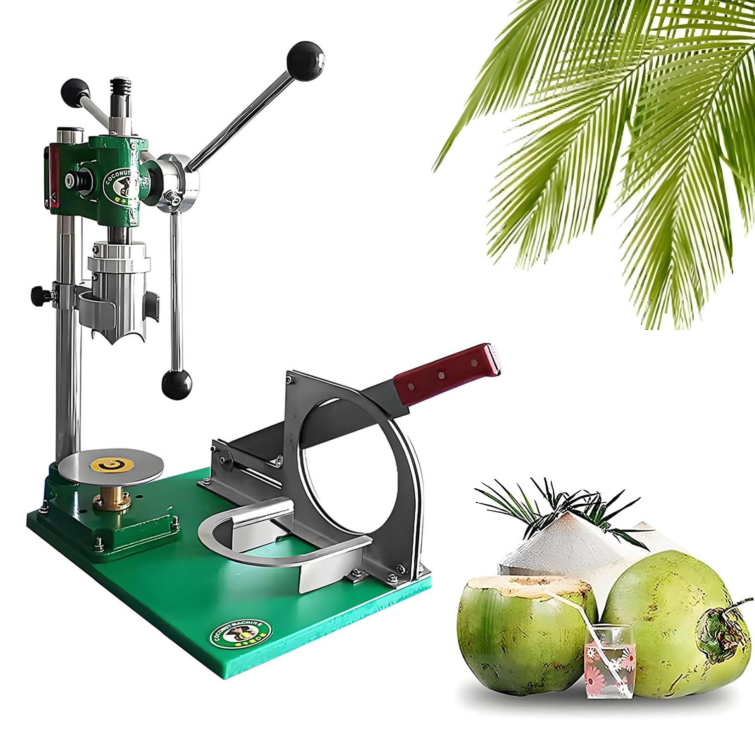 ZHJOPP Manual Coconut Opener Tool with Hand Press Driller for Easy Opening, Ideal for Home Kitchen Use