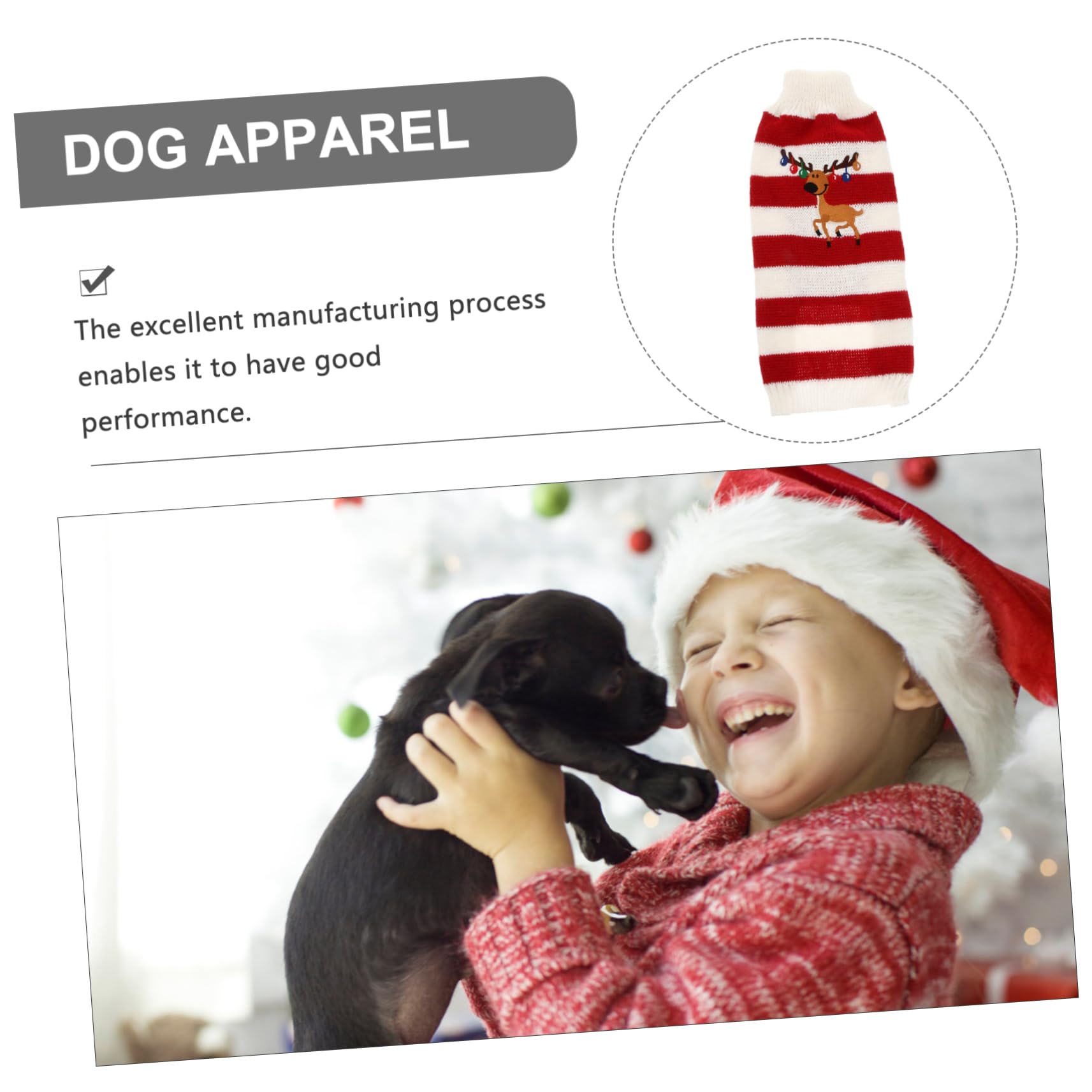 POPETPOP Maglione per Cani Invernale Forma di Alce per Animali Domestici Vestito Natalizio Senza Bottoni o Cerniera per Cani