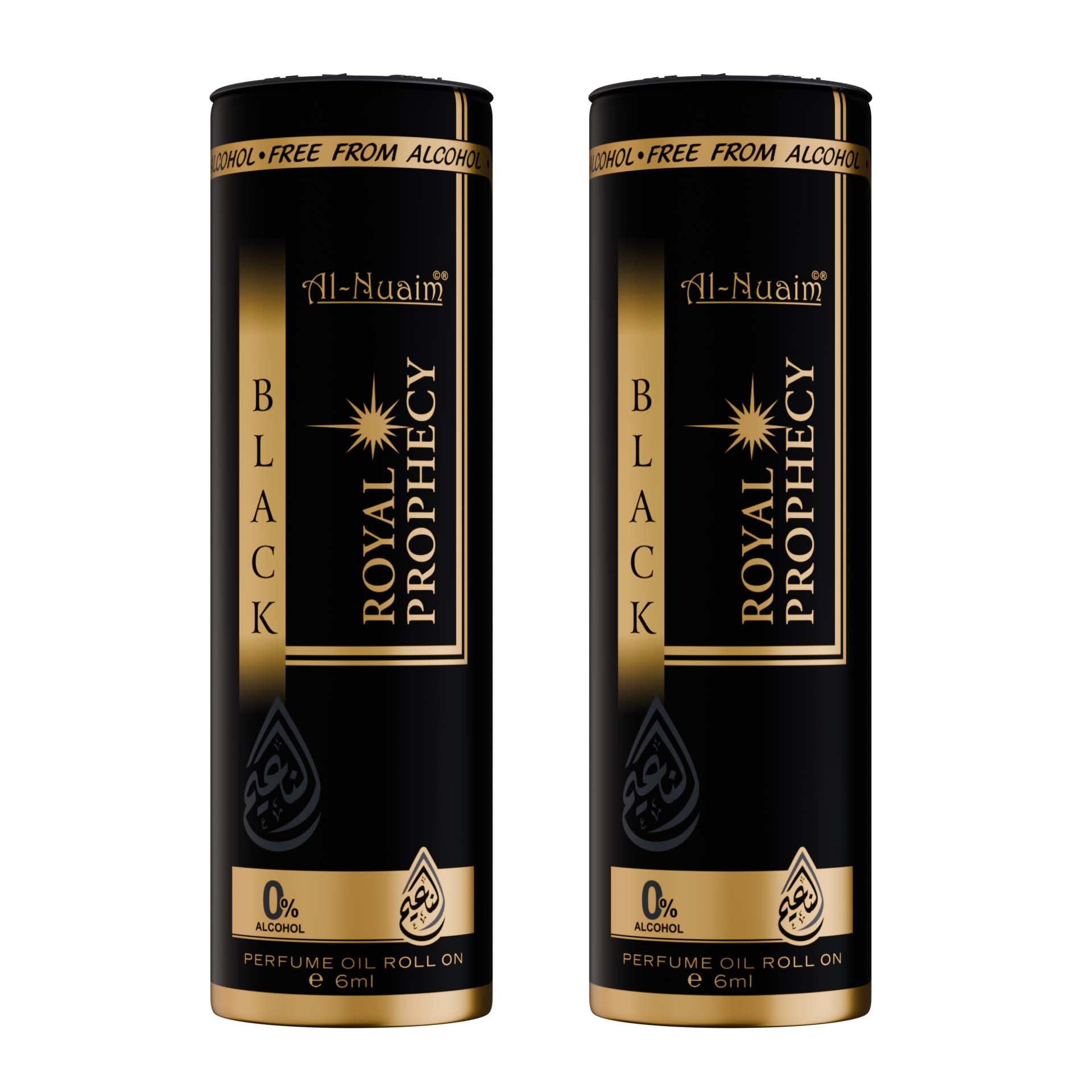 Al-Nuaim Barrel Series Black Royal Prophecy Attar Roll On for Men & Women - Pack of 2 (6ml Each) | Alcohol Free Fragrance