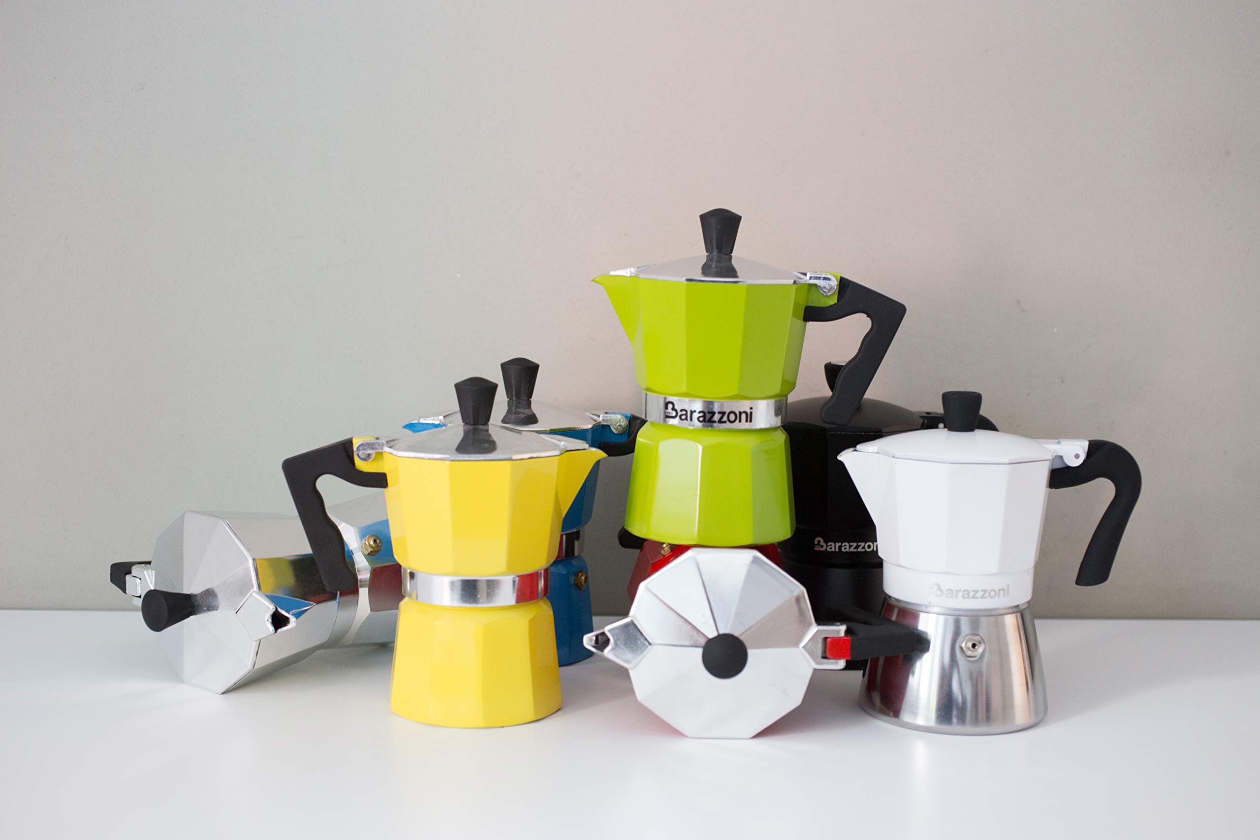 Barazzoni Moka - Cafetera híbrida de 6 tazas, apta para inducción, acero