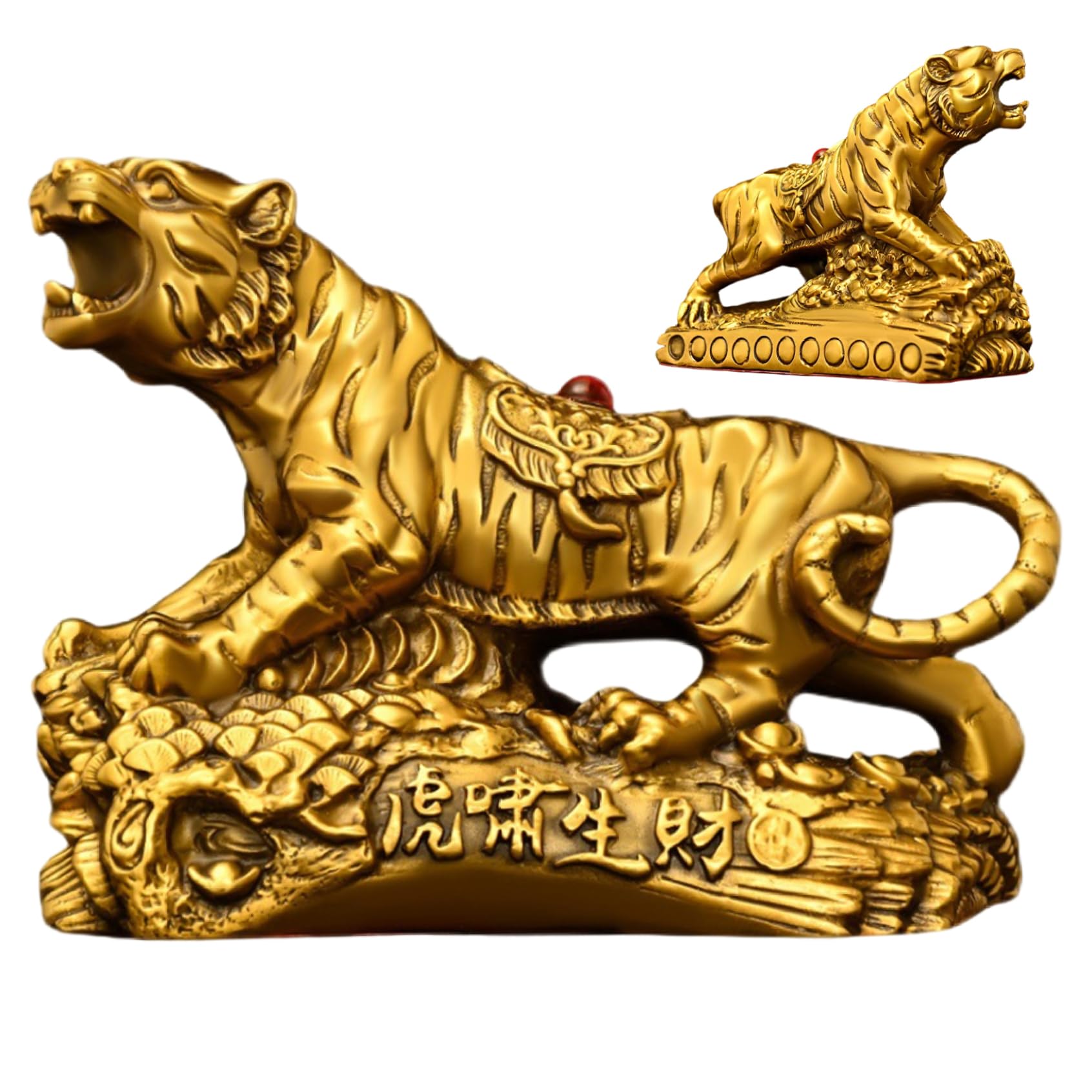 Figurine tigre en laiton Gcroet de 5,9 pouces pour remplacer la décoration fade par de l'art
