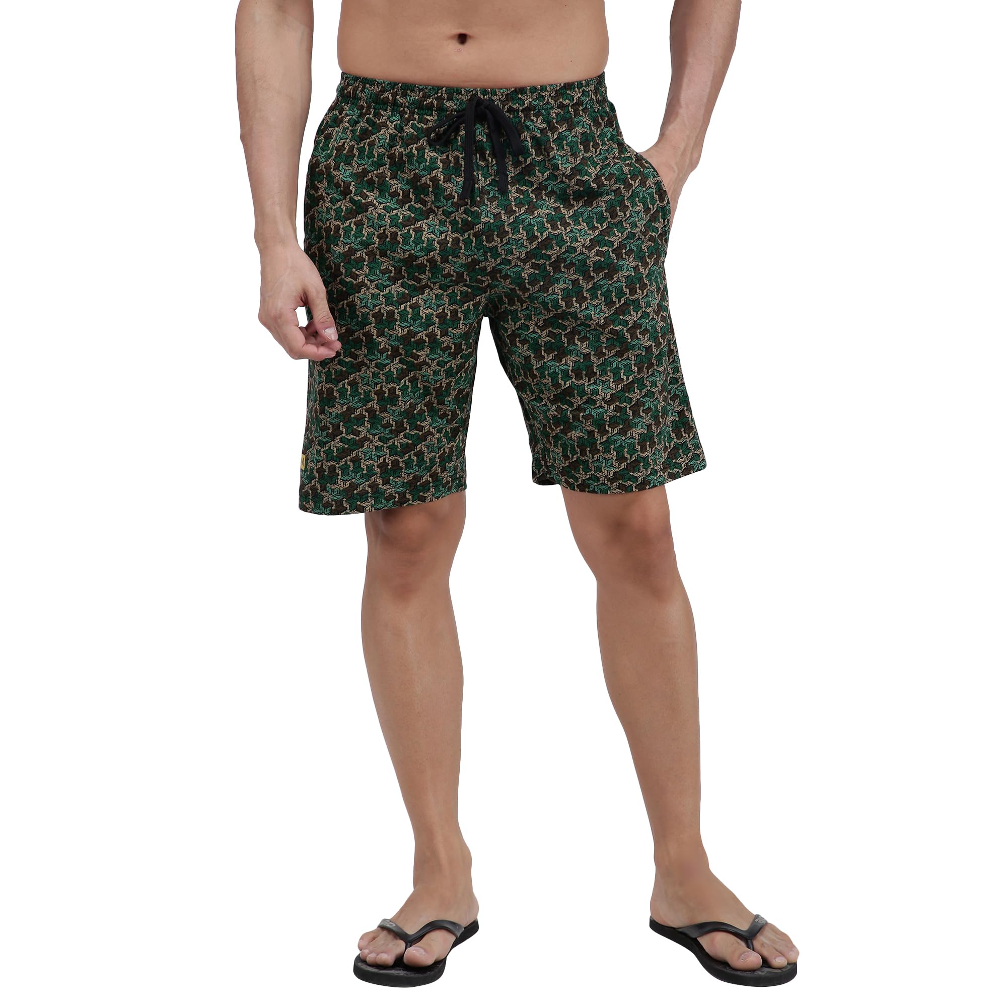 Comfy Men Cotton Regular Print Bermuda Zipper (Colour and Print May Vary)
