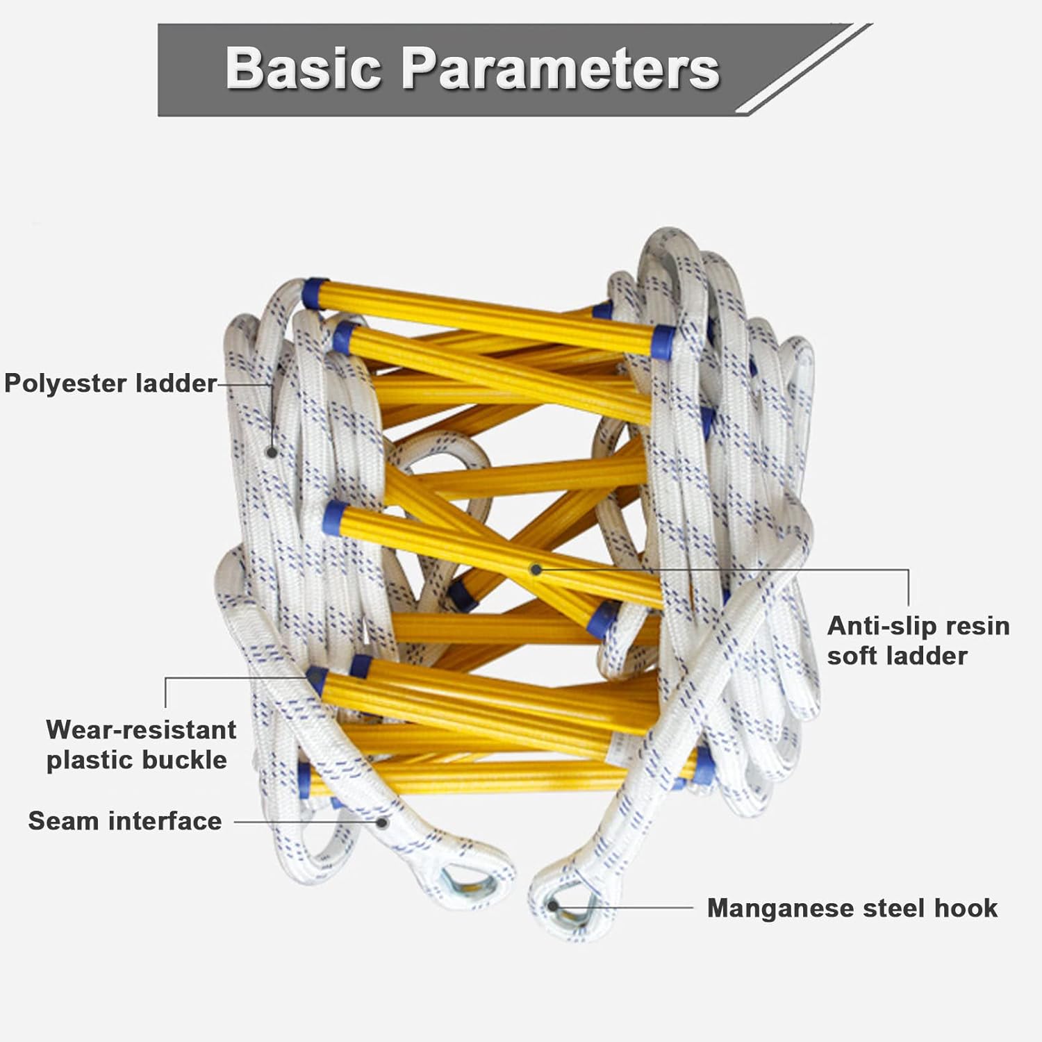 Rope Ladder,Safety Ladder Fire Escape Rope Ladder,Safety Ladder Emergency Fire Escape Ladders/26Ft/8M