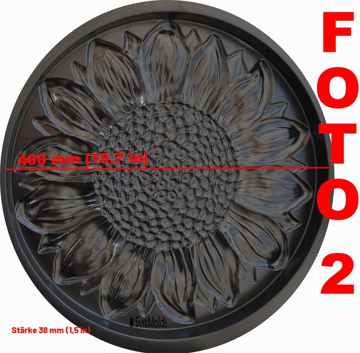 Betonex Sonnenblumen-Kunststoffform Trittstein Garten Weg Beton Gips #S18