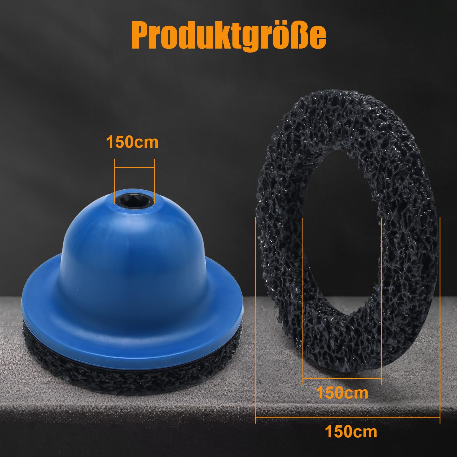 Smerigliatrice mozzo ruota con disco abrasivo da 150 mm, diametro interno 90 mm, per auto, furgoni e camper, rimuove ruggine e sporco, attacco quadrato da 1/2"