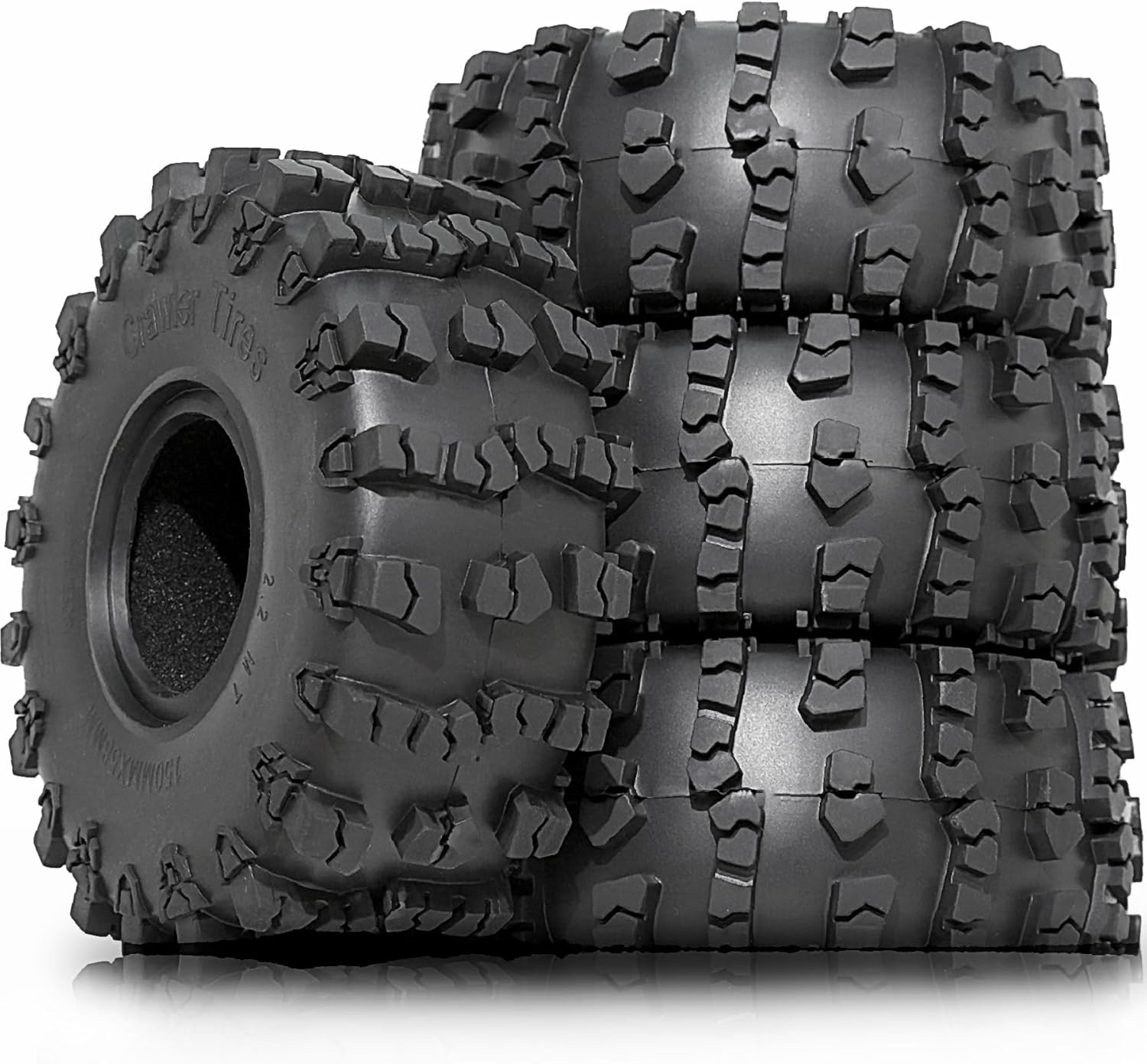 STMU 2.2-inch RC Crawler Tires (4 PCS) - 5.91-inch with Super Grip Soft Tyres Compatible for 1/10 RC Rock Crawlers: Axial SCX10,RBX10,90047, D90, TF2, Tamiya CC01, Traxxas TRX (2.2)