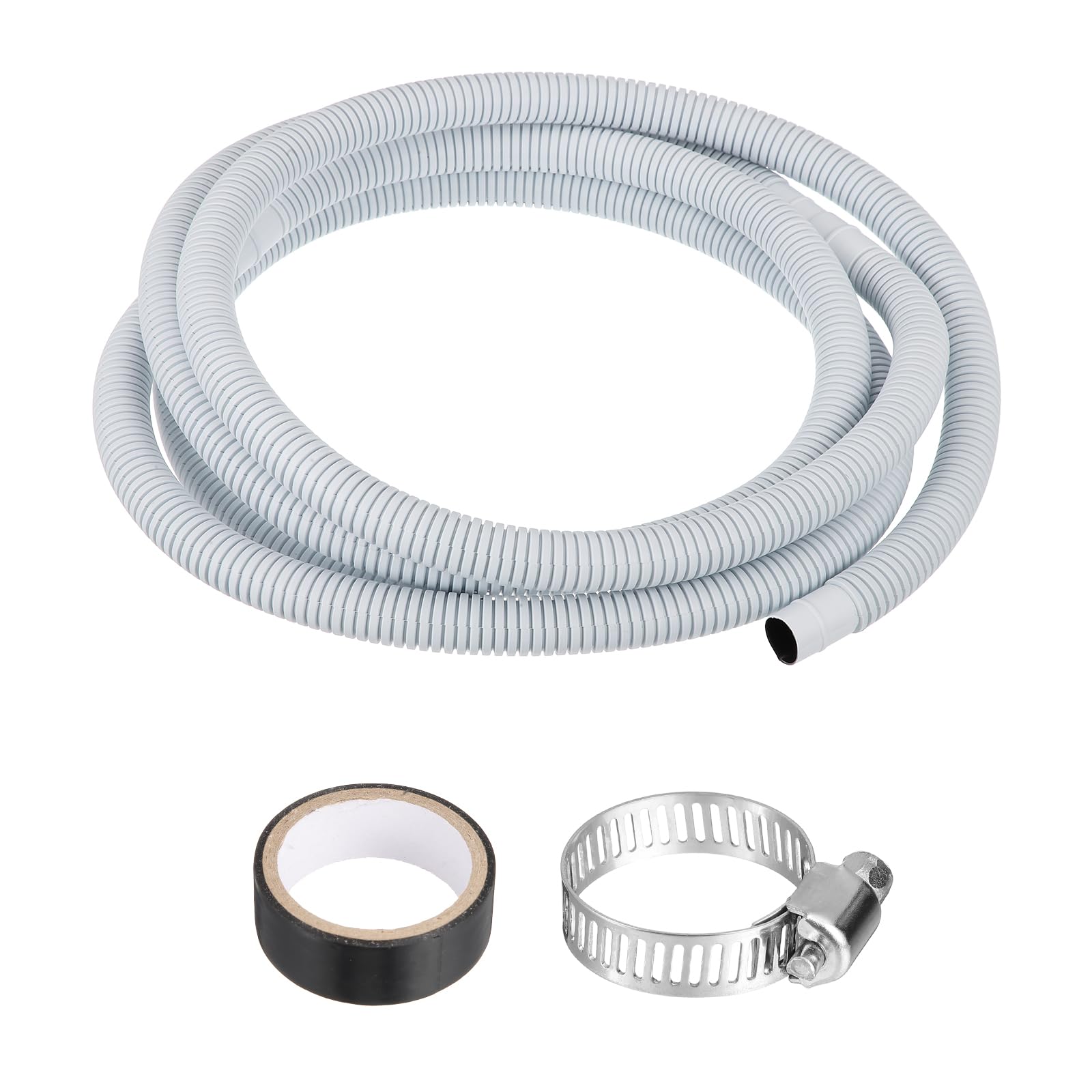 sourcing map Mini Split Drain Hose Kit (9.8 ft / 3 M) - Universal Flexible AC Drain Hose Plastic Water Tubing Accessories Extender for Household or Industry, Gray