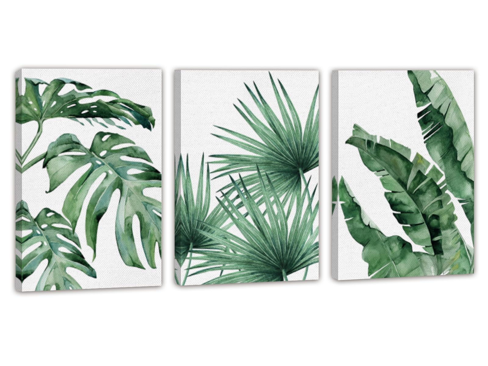 EAHunt Botanical Wall Art, Art Prints, Green Wall Art For Living Room Bathroom Offices, Paintings Wall Decor, Tropical Wall Art Set Of 3, Modern Home Décor 24"X16"