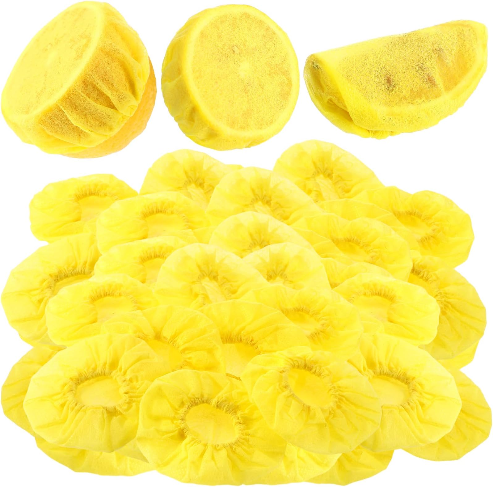 100 Pack Lemon Wedge Wraps Lemon Covers Nets for Squeezing for Seed Free Squeezing of Lemons Halves or Wedges Lemons Wedge Bag Covers, Yellow