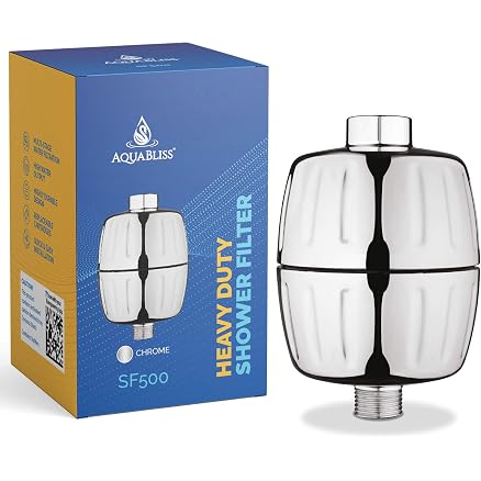 AquaBliss High Output Revitalizing Shower Filter - Reduces Dry Itchy Skin, Dandruff, Eczema, and Dramatically Improves The Condition of Your Skin, Hair and Nails - Chrome (SF100)