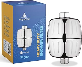 AquaBliss HD Filtre de douche à haut rendement – Dernier média de filtre avancé supérieur 30x – Filtre universel multi-étapes pour pommeau de douche pour produits chimiques, chlore, pesticides (SF500)