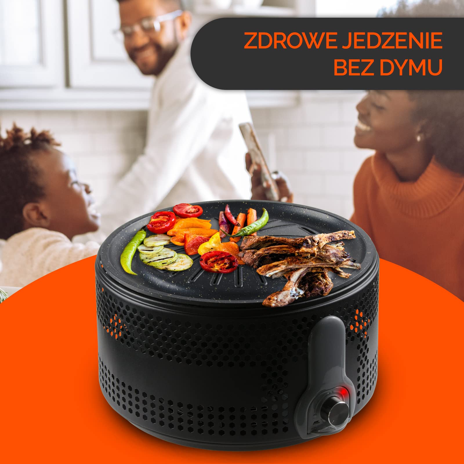Przenośny Grill | Grill bezdymny | Grill stołowy | Wentylator baterii | Łatwe do czyszczenia | Jednolite Gotowanie | nie klei się