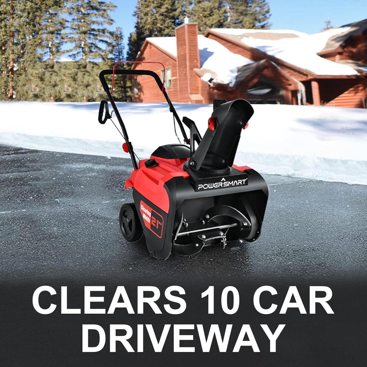 review PowerSmart Snow Blower Gas Powered, 21 Inch Single Stage Gas Snow Thrower, 212CC Gasoline Engine Snowblower for Yard