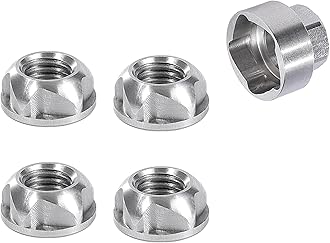 M12 304 Stainless Steel Anti-Theft Locking Nuts P1.75 Security Hardware Kit for Mountain Bike Awning Car Accessories for Styling Light Bar Safety,(4 Lock+ 1 Key)