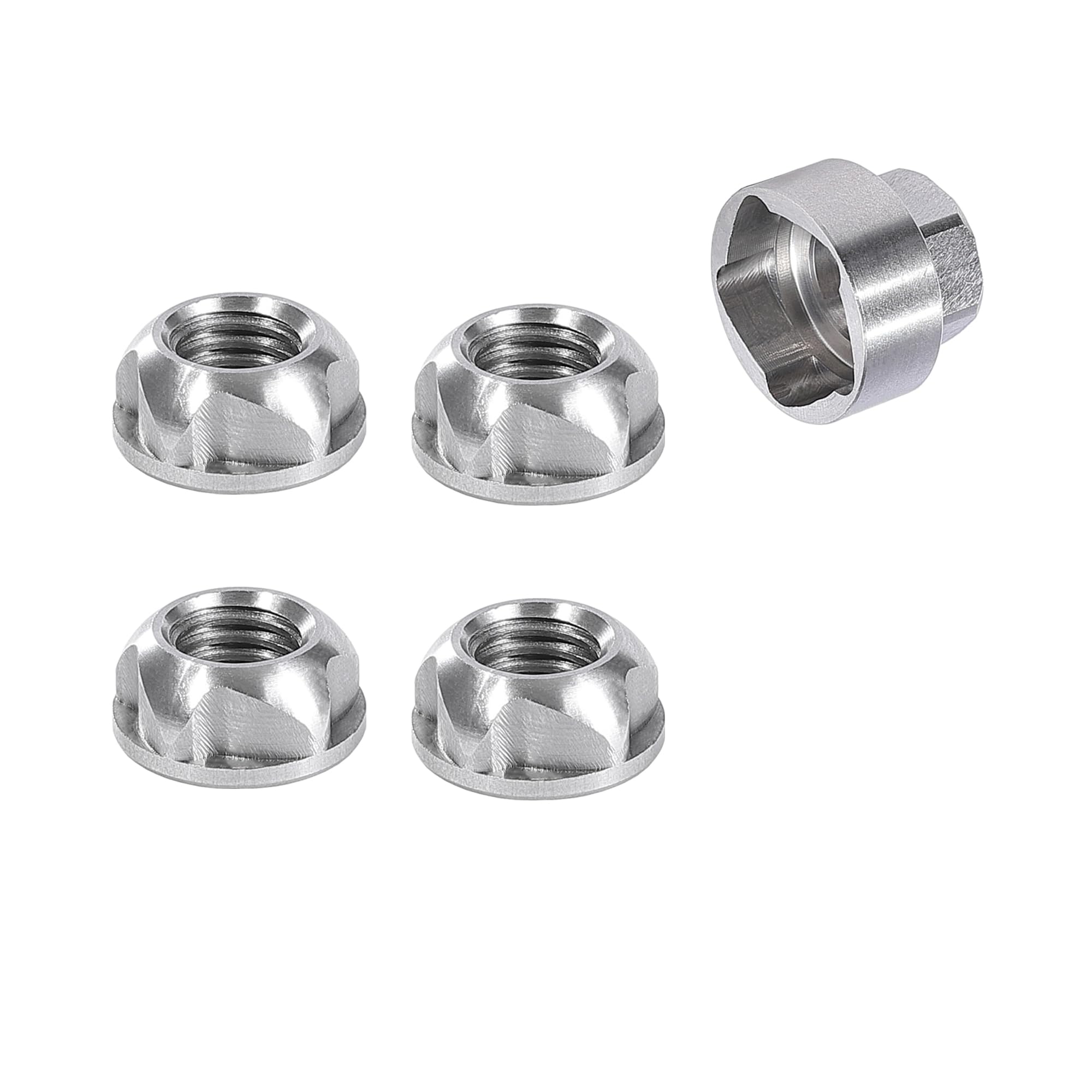 M12 304 Stainless Steel Anti-Theft Locking Nuts P1.75 Security Hardware Kit for Mountain Bike Awning Car Accessories for Styling Light Bar Safety,(4 Lock+ 1 Key)