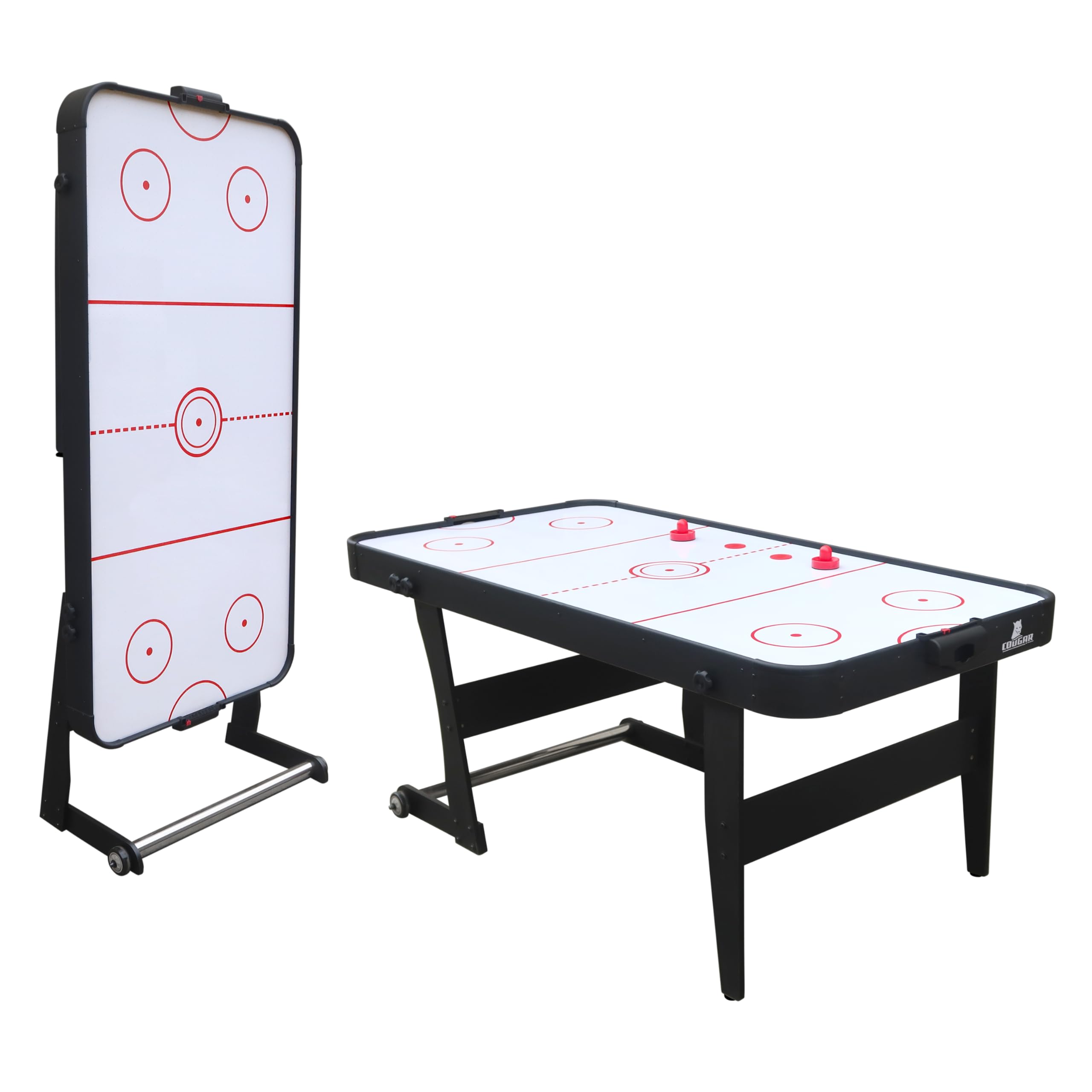 Cougar Icing XL Air Hockey De Table Pliable pour L'Intérieur | Accessoires Inclus | Table Jeu Airhockey pour Tous Les âges