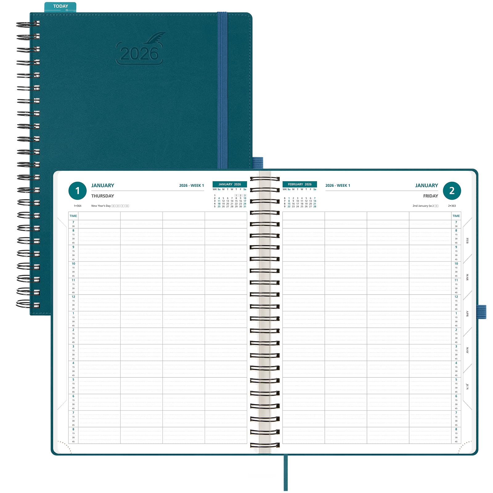 BEZEND Calendar 2026 Book Calendar Ring Binder Approx. A4 28.5 X 21.5 Cm Diary 2026 1 - View #4