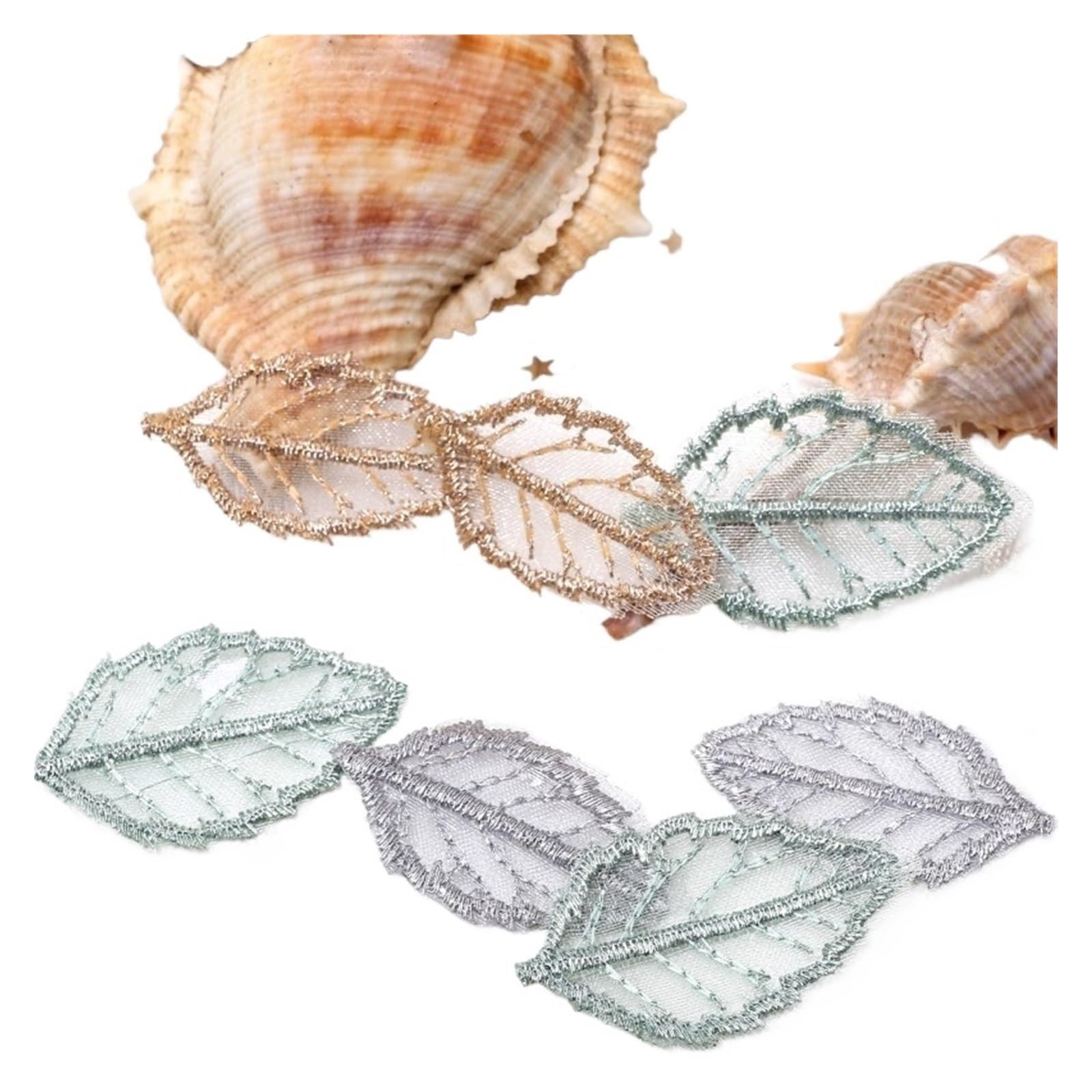 Appliques de dentelle brodées 3D mercerie customisation vêtement accessoires DIY 20x38mm