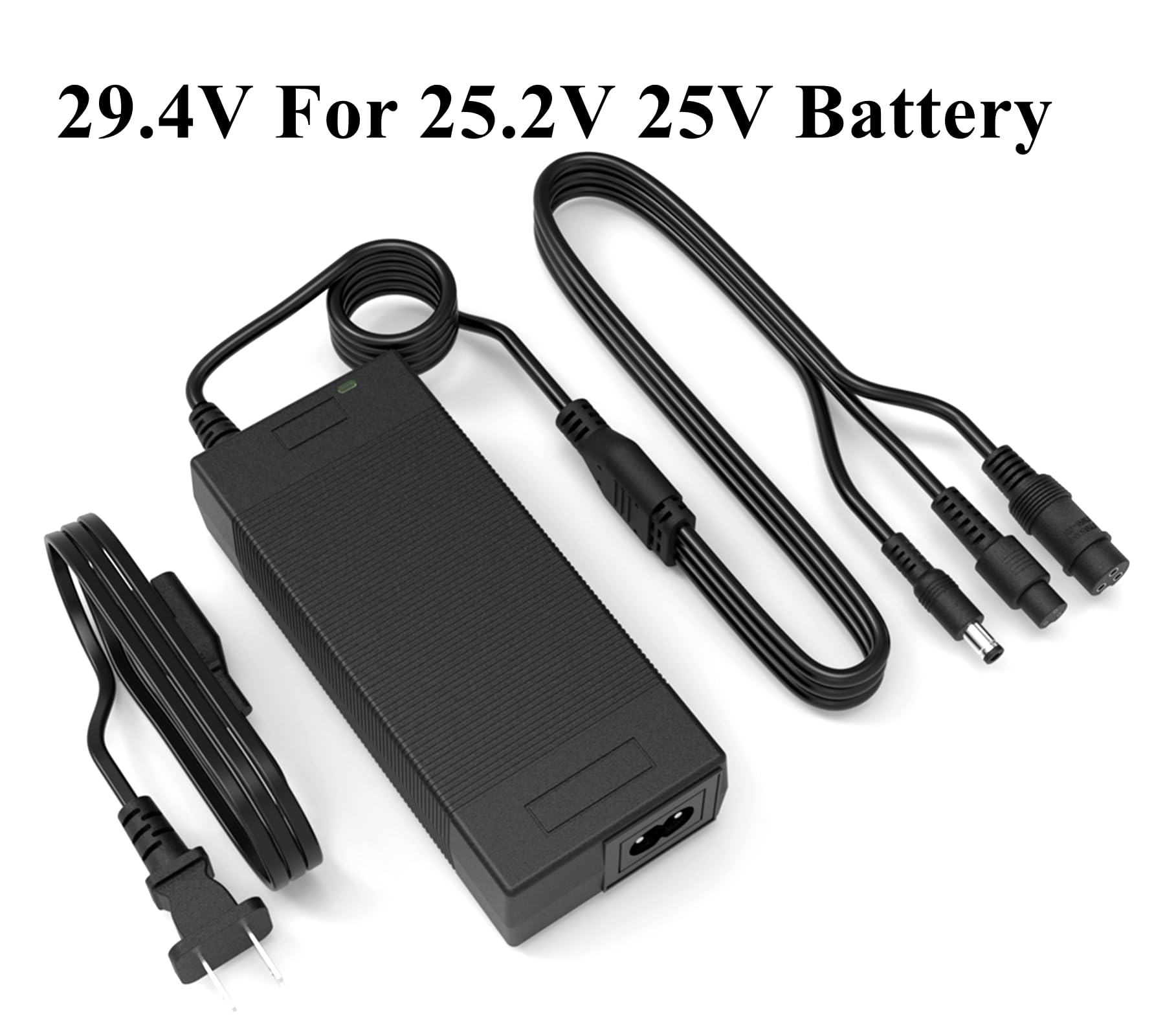WOJIADA 29.4V 2A 3Plugs Electric Scooter Charger, 3-in-1 Plugs Replacement for 25.2V 25V Lithium E-Bike Scooter gotrax,hiboy,Jetson
