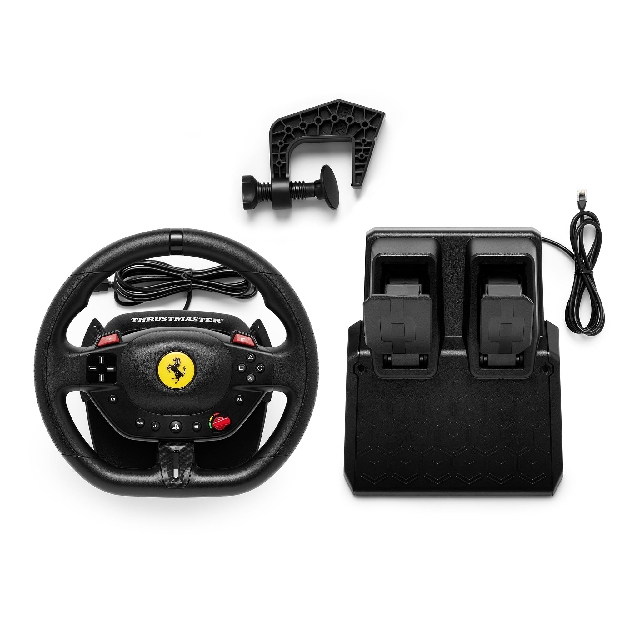 Thrustmaster T98 Ferrari 296 GTB – Volante da Corsa con Pedali per PS5, PS4 e PC, Replica Ufficiale Ferrari, Tecnologia Bungee Cord, Sensori Magnetici H.E.A.R.T - 4