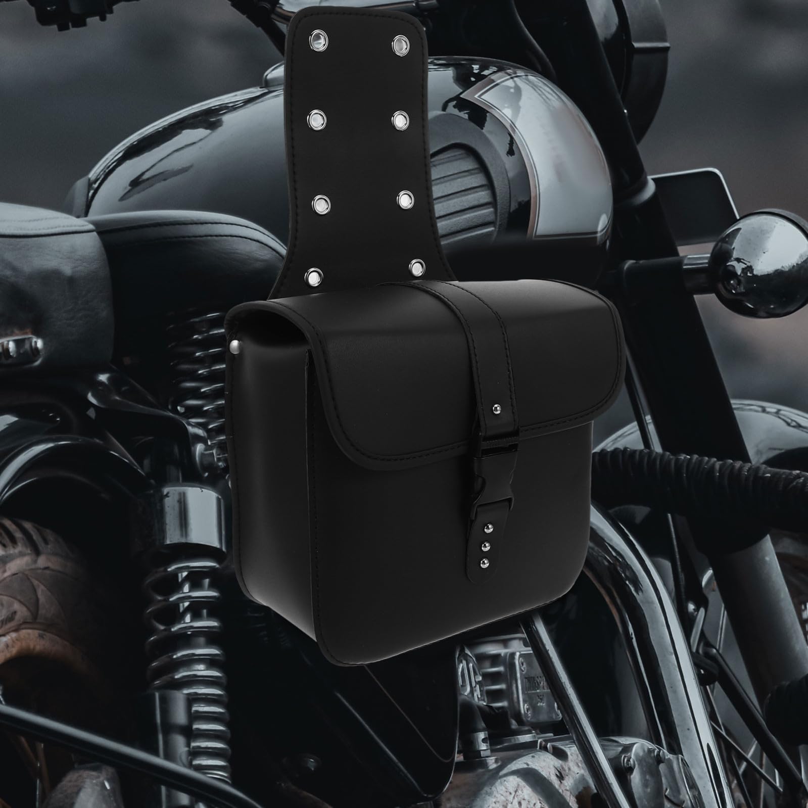 Borsa Laterale Moto in Pu, Mini Bisacce da Sella per Motocicletta, Pratica e Resistente, per Uso Quotidiano, Nero