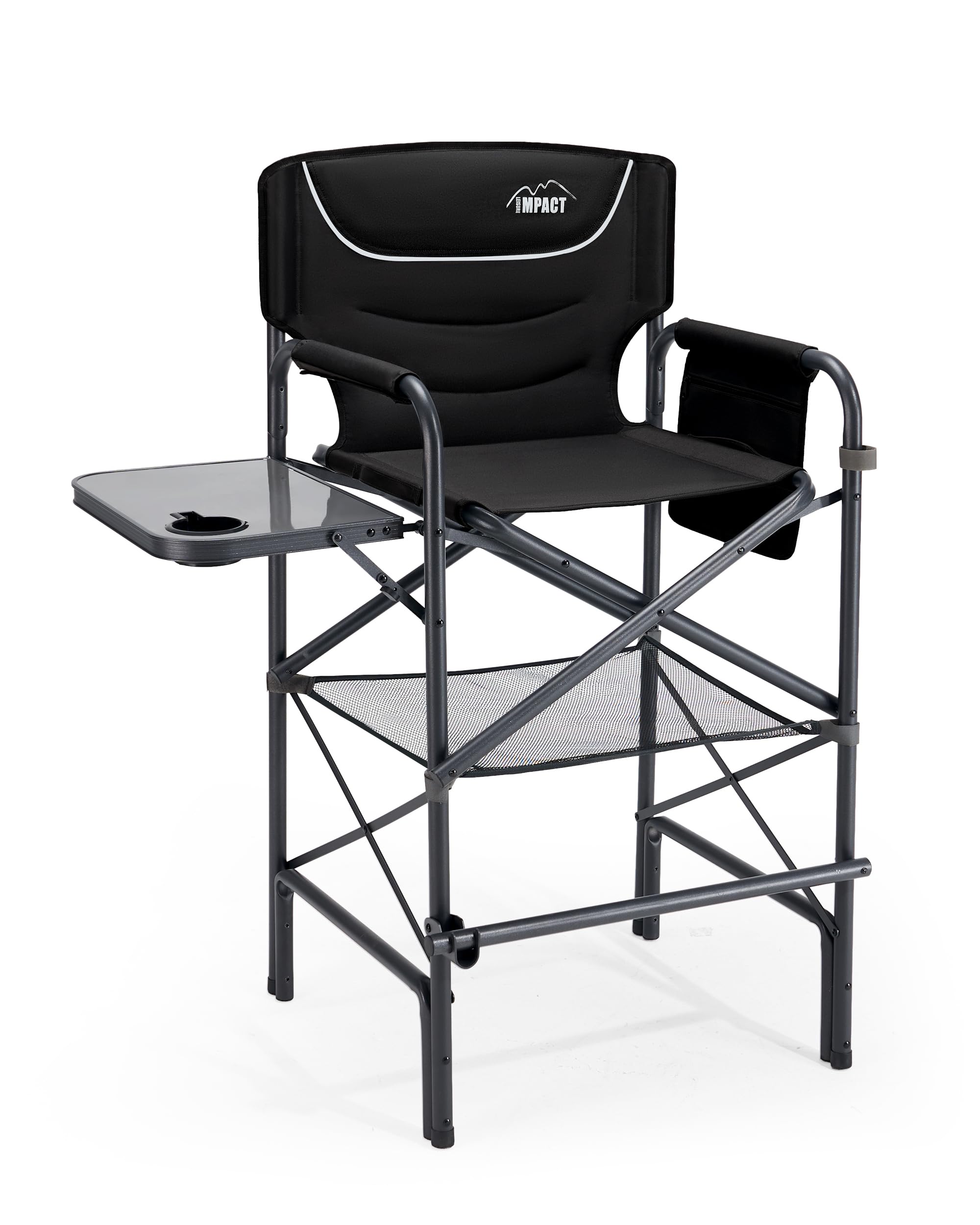 Aluminum Tall Camping Directors Chair 30.7" Seat Height, 400lbs Load