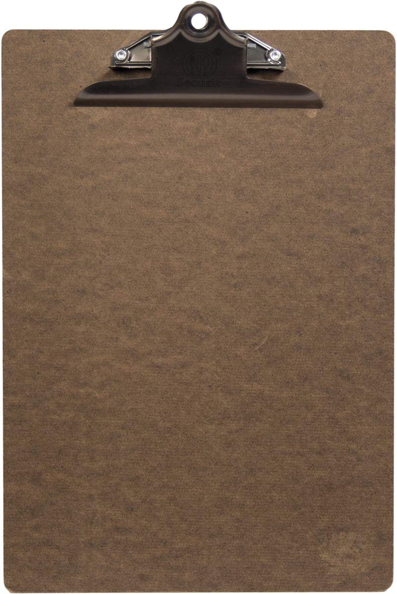 Securit Wooden A4 Menu Clipboard, Brown with Stainless Steel Clip (MC-CBA4-BR)