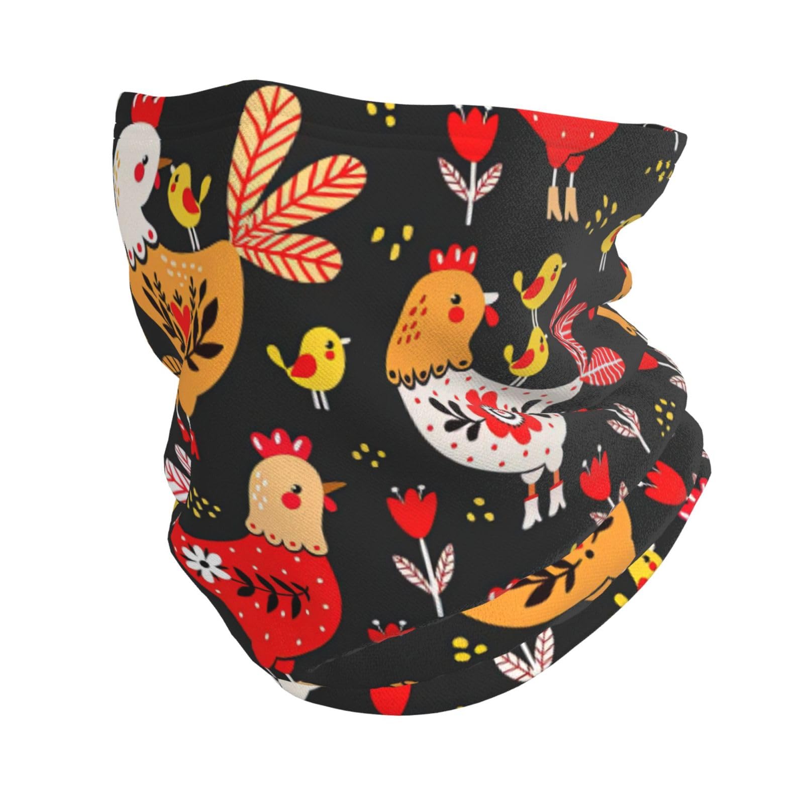 DEXNEL Cute Rooster Chickens Neck Warmer Scarf,Multifunctional Balaclava Elastic Gaiter Face Mask,Wind Protection