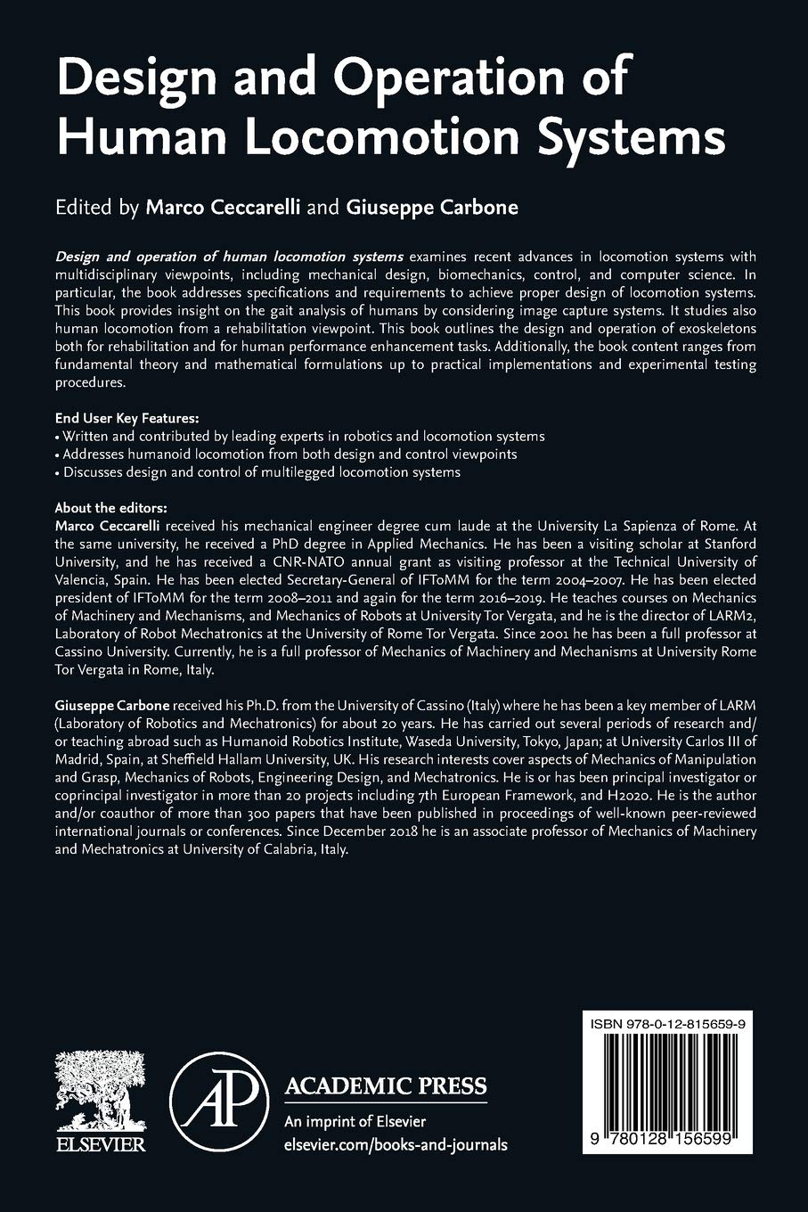 Design and Operation of Human Locomotion Systems