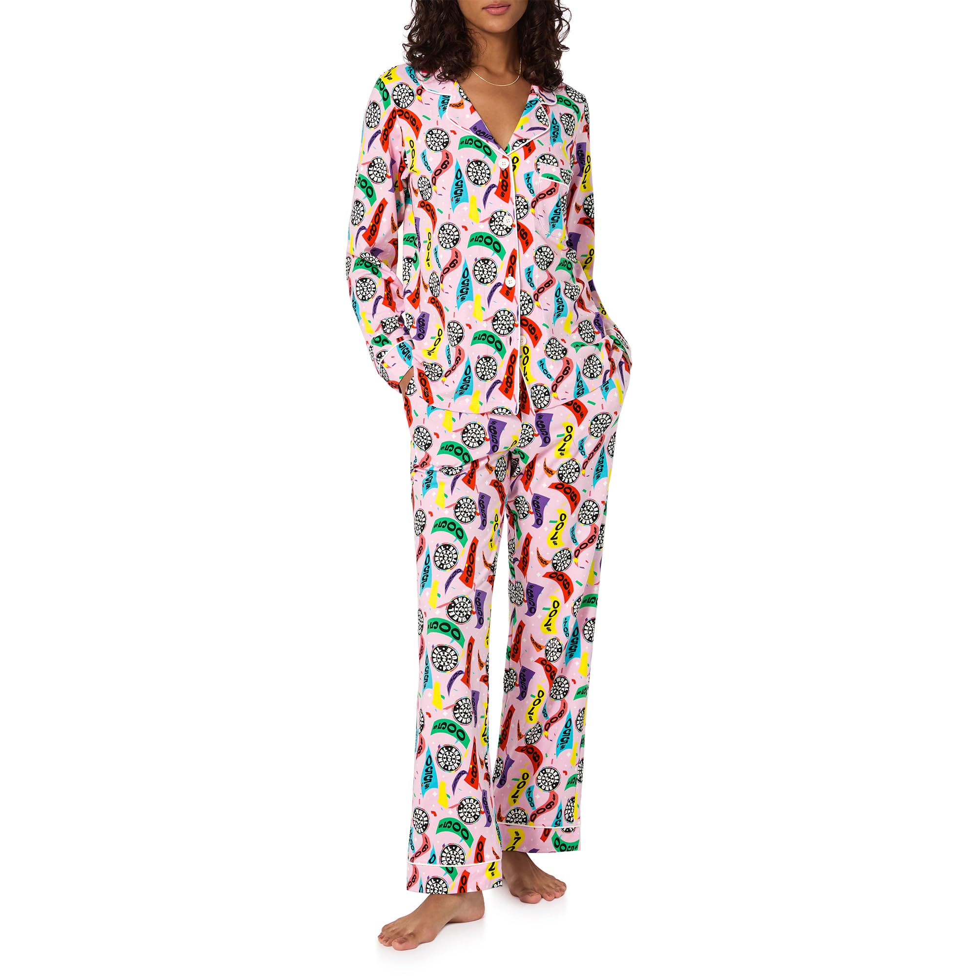 Bed Head PJs Womens Special Edition Prints - Organic Cotton Sleewear & Loungewear - Matching Long Sleeve PJ Shirt & Pants Set