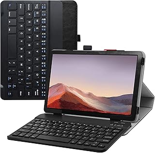 Compatible with TCL Tab Pro 5G/TCL TABMAX 10.4 Keyboard Case, Premium Vegan PU Leather with Detachable Keyboard Stand Cover for 10.36" TCL Tab Pro 5G TCL-9198S/TCL TABMAX 10.4 9296Q,Black