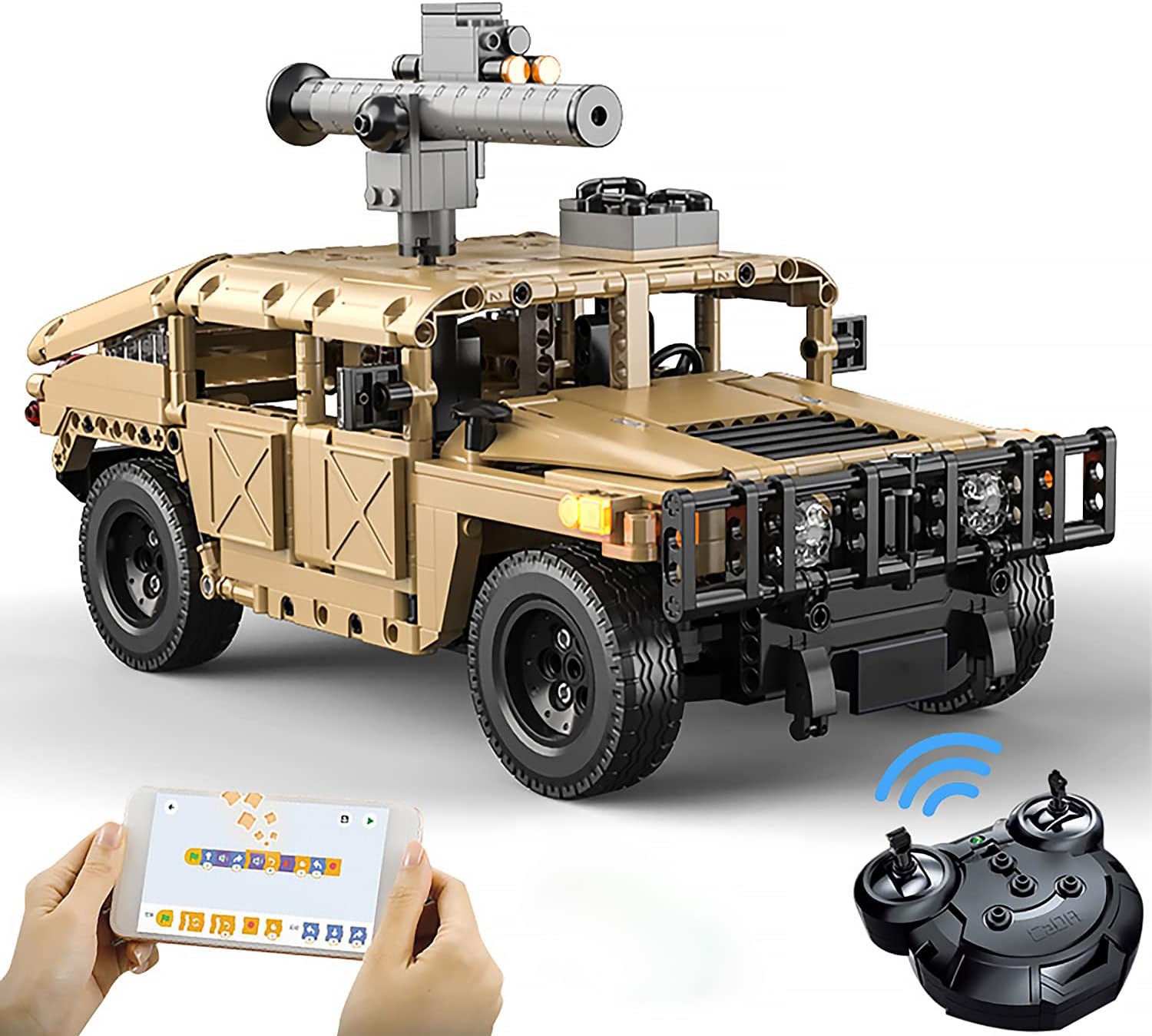 NEWRICE Remote Control Humvee Off Roader Building Kit with