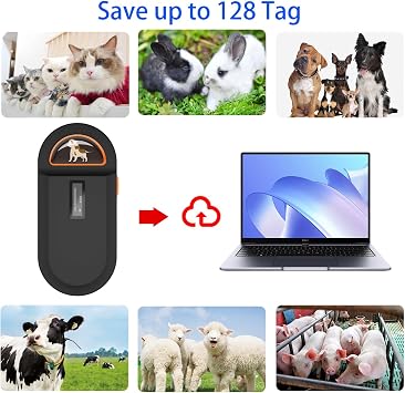 Pet Microchip Scanner, RFID Dog and Cat Microchip Reader, Supports EMID, FDX-B(ISO11784/11785) Microchips, for Animal Management