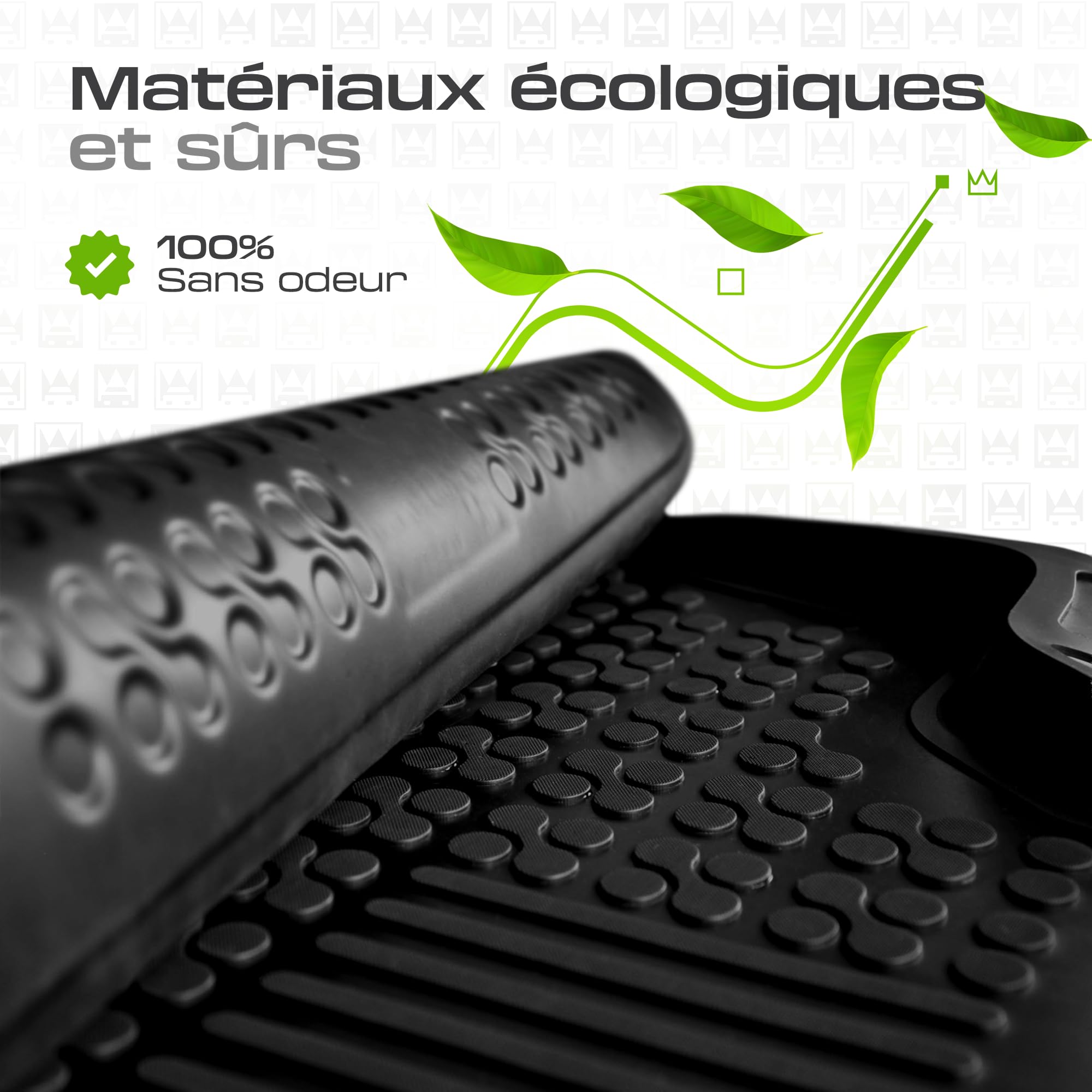MOTOS Tapis de Voiture en Caoutchouc pour Citroen Berlingo III Depuis 2018 Améliorez Votre Confort de Voyage avec Le Tapis antidérapant pour Voiture - Tapis de Sol pour Voiture Tous Temps, Protection
