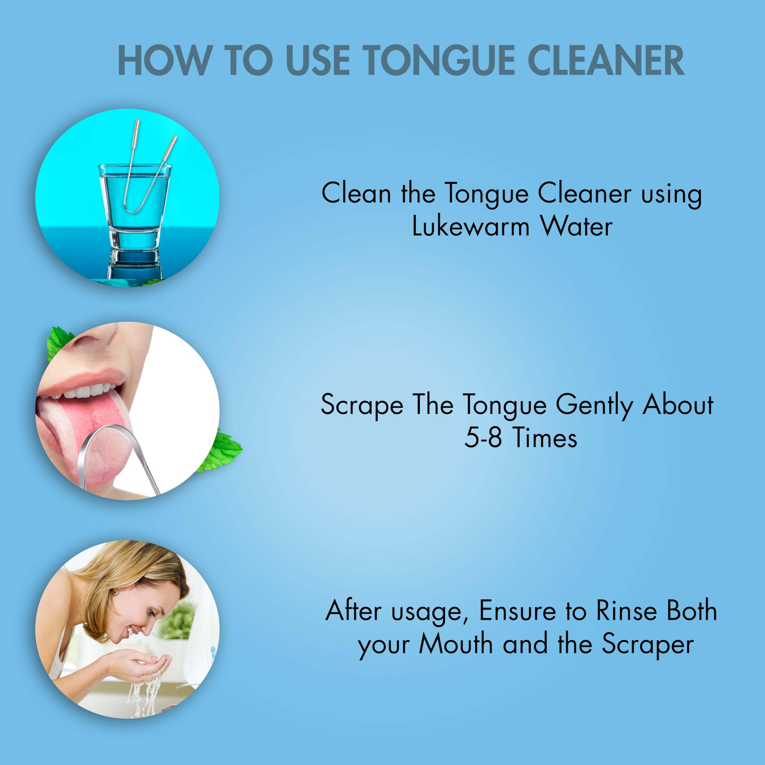 Pink Woolf U-Shaped Stainless Steel Tongue Cleaner (Pack of 2) - For Fresh Breath, Improved Taste Sense, Bacteria Removal | Ideal for Oral Hygiene & Travelling - Includes Case & Unique Mark - Image 6 thumbnail