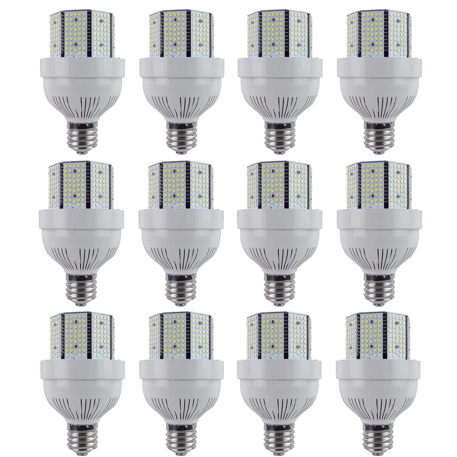 12pcs 85W 480Volt LED Corn Light Bulb E39 Cob Corn Light 3000K Daylight Garage Light for High Bay