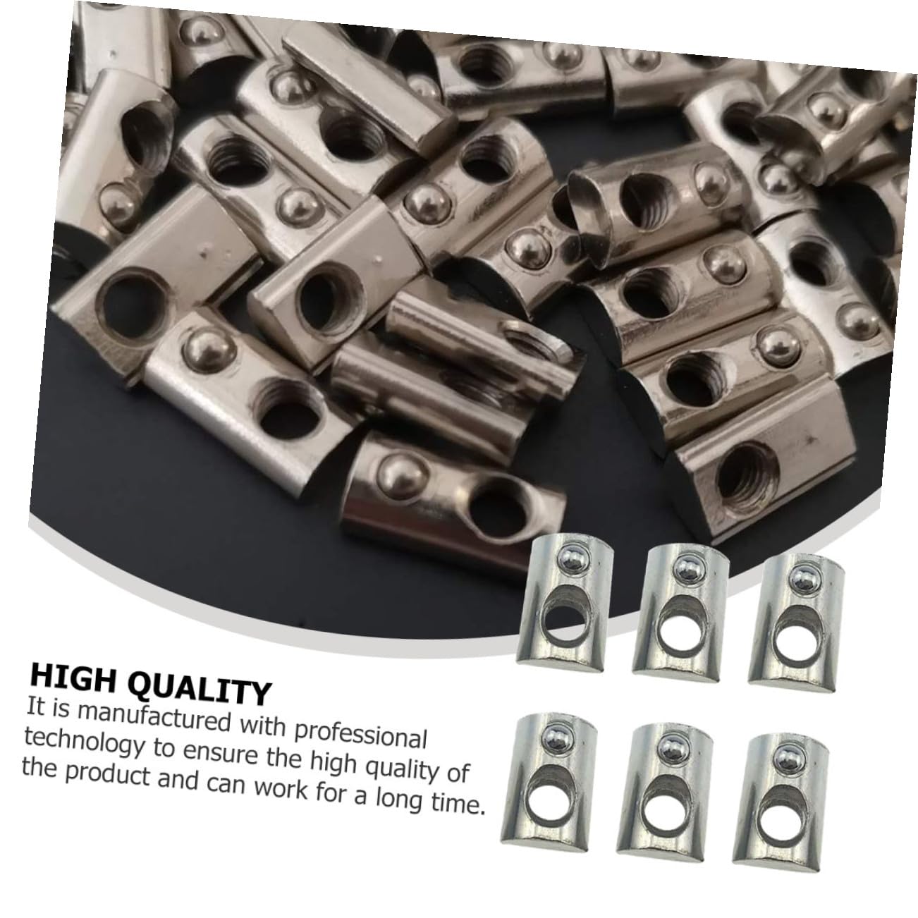 100pcs Carbon Steel Spring Loaded T-Nuts T-Slot Nuts for Aluminum Profile European Standard M5 Threaded Fasteners for Industrial Aluminum Extrusions