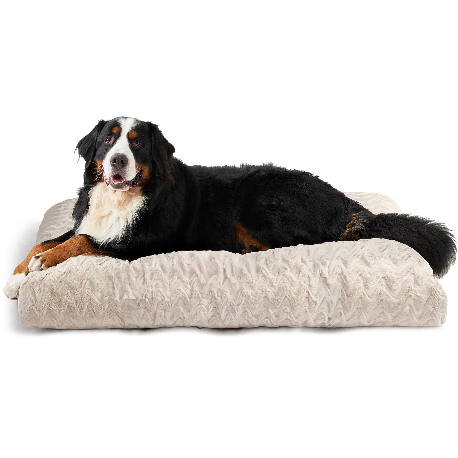 EHEYCIGA Hundebett Waschbar, Hundekissen Flauschig, Kuschelig Umkehrbare Hundematte mit Kunstpelz und Kunstleinen
