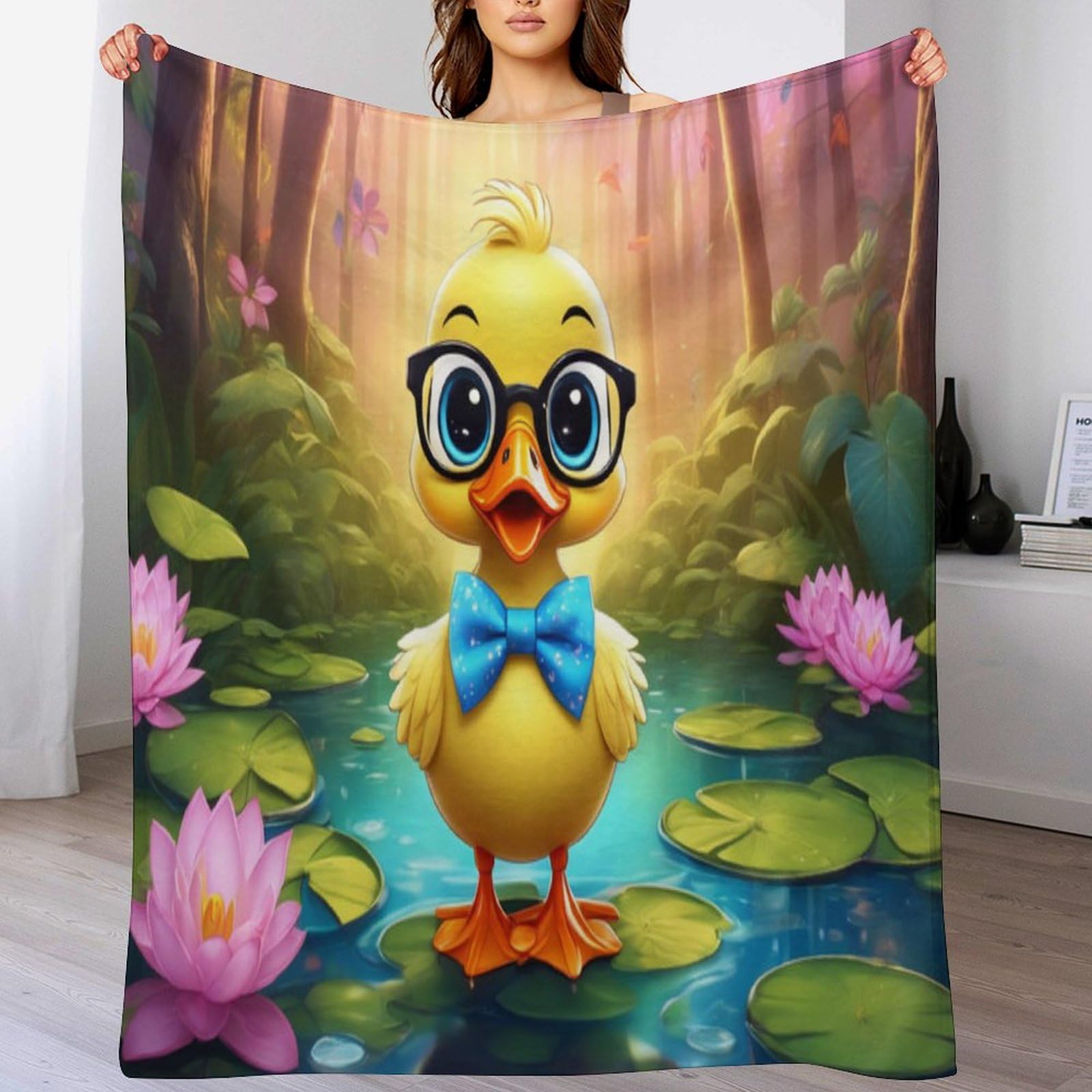 Manta de forro polar de pato para sofá y salón de 180x200 cm