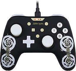 Konix Jujutsu Kaisen Wired Controller für Nintendo Switch, Switch 2 und PC - Vibrationsfunktion - 3 m Kabel - Schwarz und Weiß