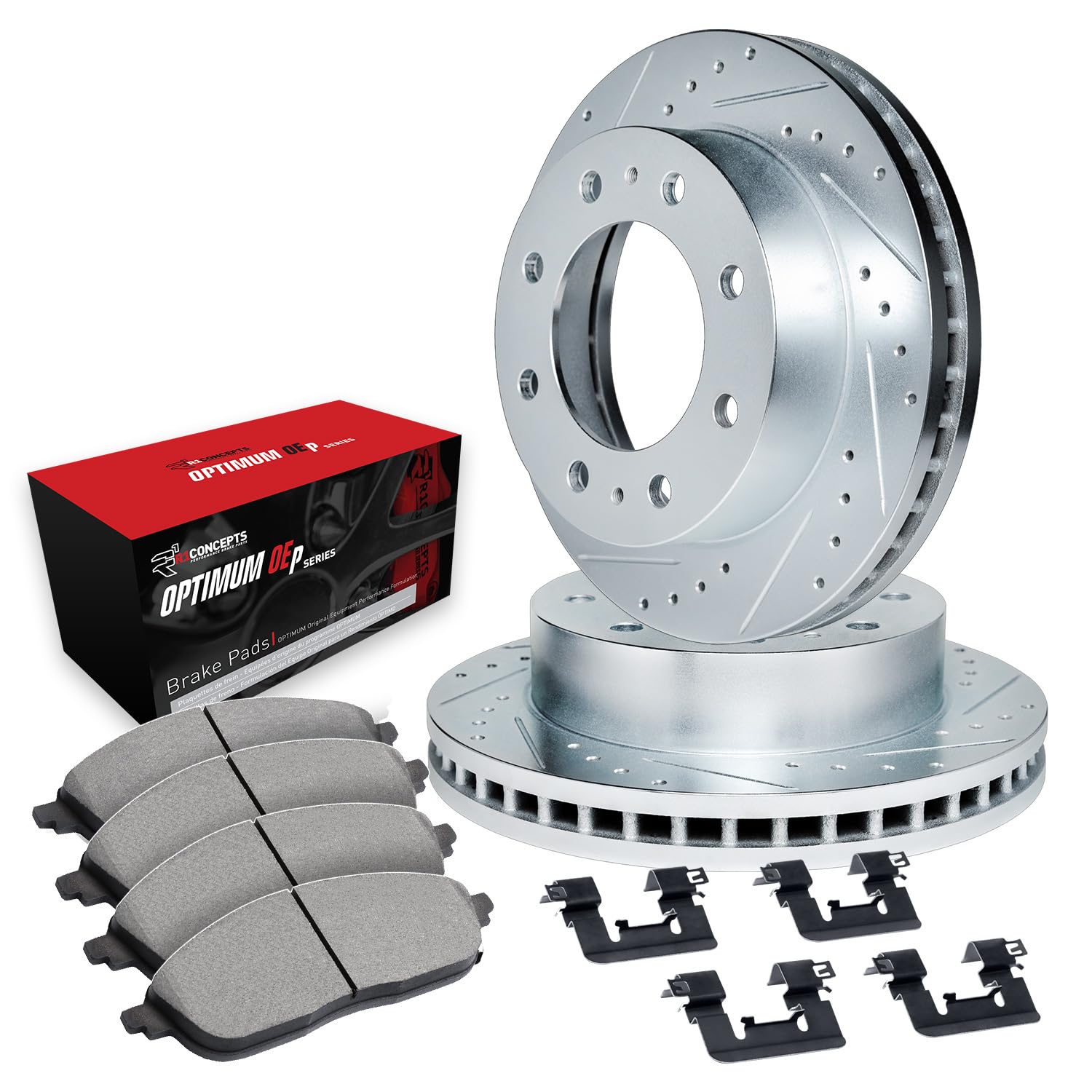 R1 Concepts Front Brakes and Rotors Kit |Front Brake Pads| Brake