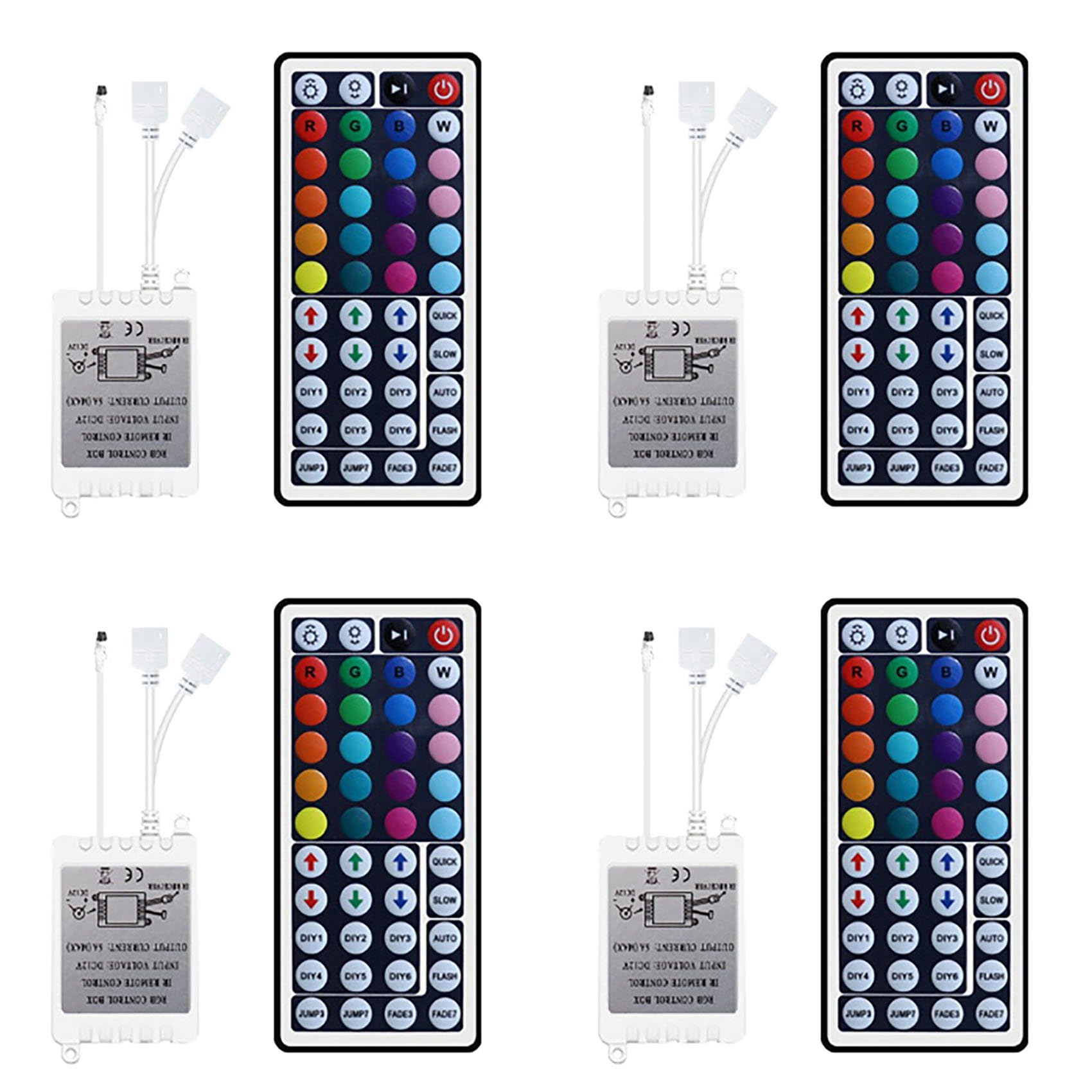 Jnchdghwa 4X LED Strip RGB Control Box with Remote 44Keys RGB Control Box 44Key