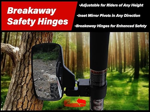 Miniatura 4 de SuperATV Espejos laterales para Polaris Ranger/RZR/Ace/Kawasaki Teryx/Mule/Honda Pioneer/Can-Am Maverick/Yamaha/CFMOTO/Arctic Cat- See Fitment | Se